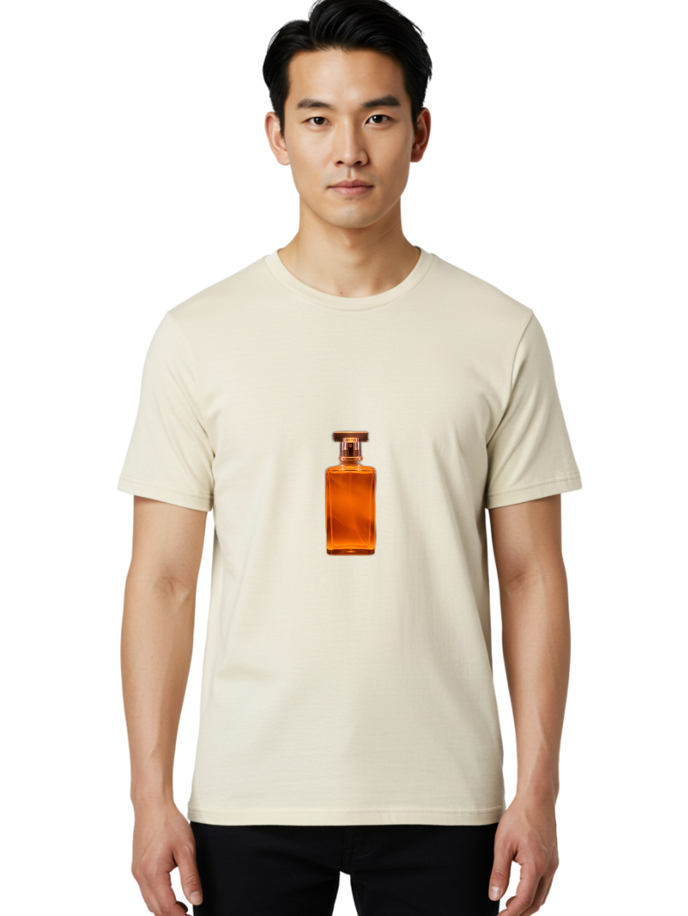 Perfume-Bottle Men'S Graphic Tee, 100% Cotton, Comfortable Casual Summer Wear, Machine Washable, Vintage Camera, Old Camera, Antique Camera, Black Camera, Classic Photography, Photography Equipment, Nostalgic Device, Film Camera, Camera Art Bag944