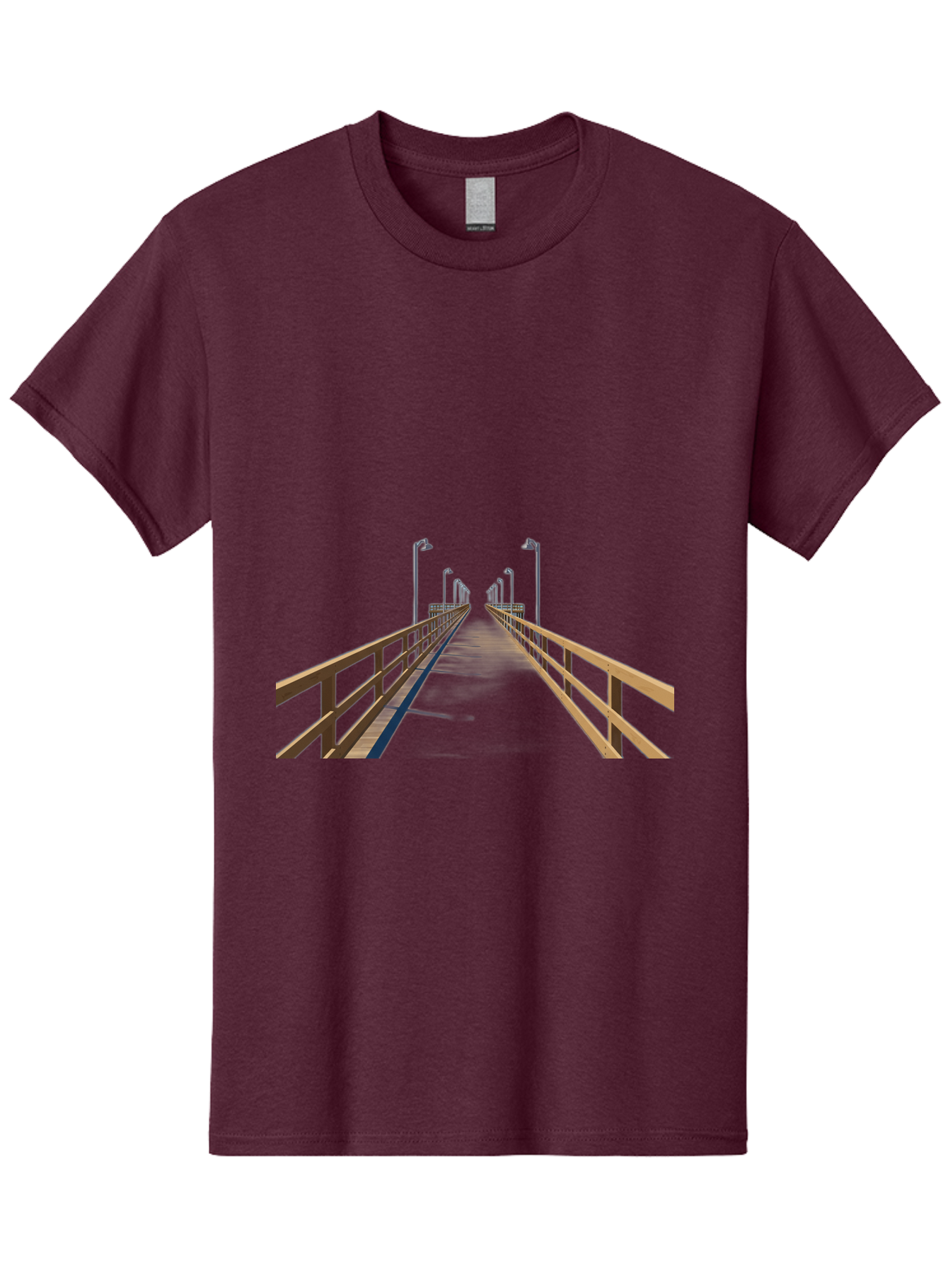 Pier-With-Street-Lights Men'S Graphic Tee, 100% Cotton, Comfortable Casual Summer Wear, Machine Washable, Vintage Camera, Old Camera, Antique Camera, Black Camera, Classic Photography, Photography Equipment, Nostalgic Device, Film Camera, Bag949