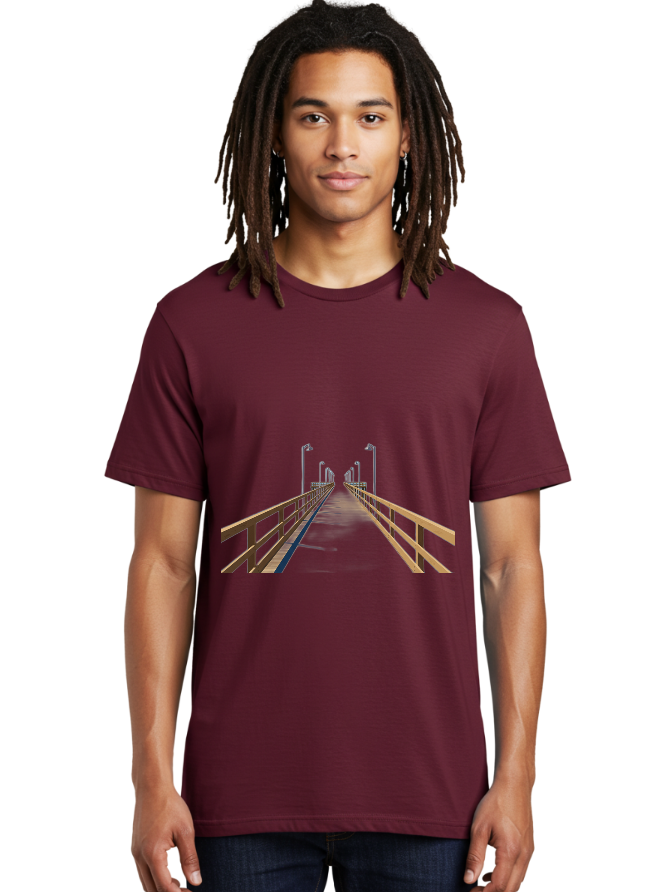 Pier-With-Street-Lights Men'S Graphic Tee, 100% Cotton, Comfortable Casual Summer Wear, Machine Washable, Vintage Camera, Old Camera, Antique Camera, Black Camera, Classic Photography, Photography Equipment, Nostalgic Device, Film Camera, Bag949
