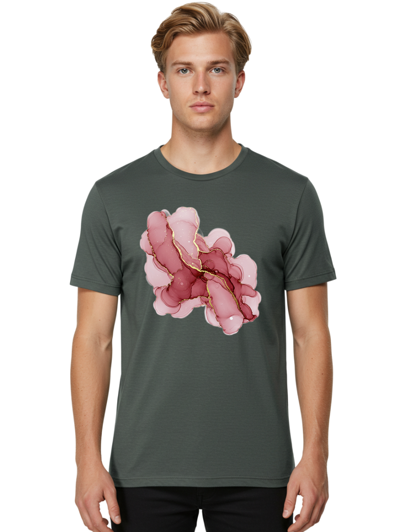 Pink-Abstract-Art Men'S Graphic Tee, 100% Cotton, Comfortable Casual Summer Wear, Machine Washable, Vintage Camera, Old Camera, Antique Camera, Black Camera, Classic Photography, Photography Equipment, Nostalgic Device, Film Camera, Camera Art Bag950