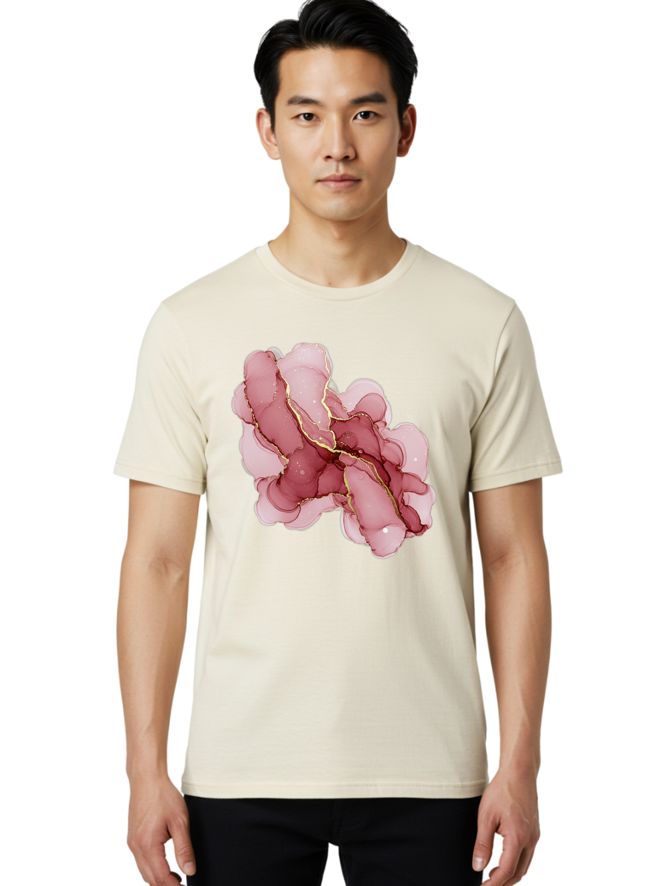Pink-Abstract-Art Men'S Graphic Tee, 100% Cotton, Comfortable Casual Summer Wear, Machine Washable, Vintage Camera, Old Camera, Antique Camera, Black Camera, Classic Photography, Photography Equipment, Nostalgic Device, Film Camera, Camera Art Bag950