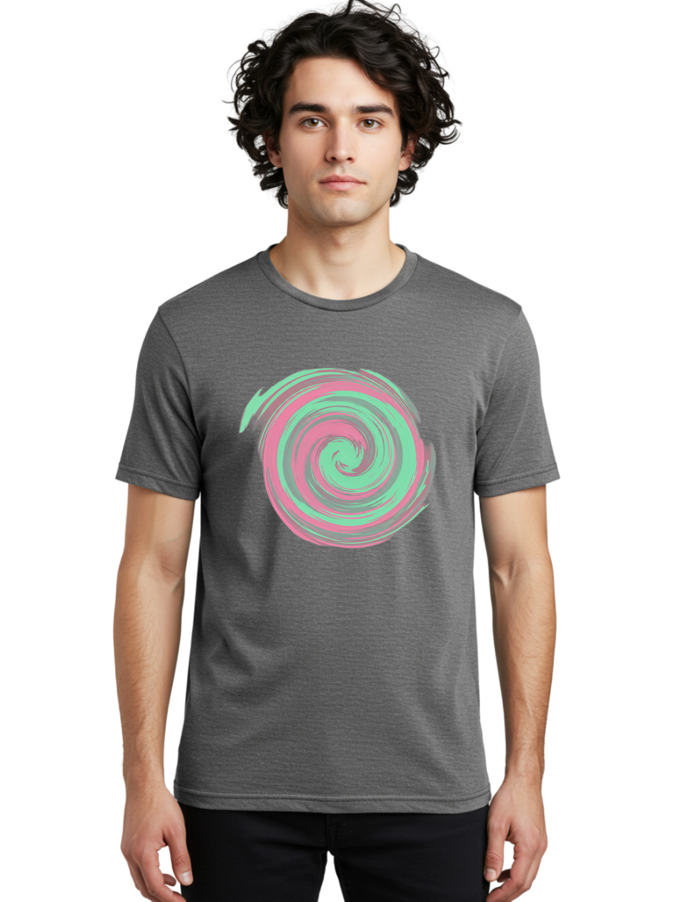 Pink-And-Grey-Spiral Men'S Graphic Tee, 100% Cotton, Comfortable Casual Summer Wear, Machine Washable, Vintage Camera, Old Camera, Antique Camera, Black Camera, Classic Photography, Photography Equipment, Nostalgic Device, Film Camera, Bag951