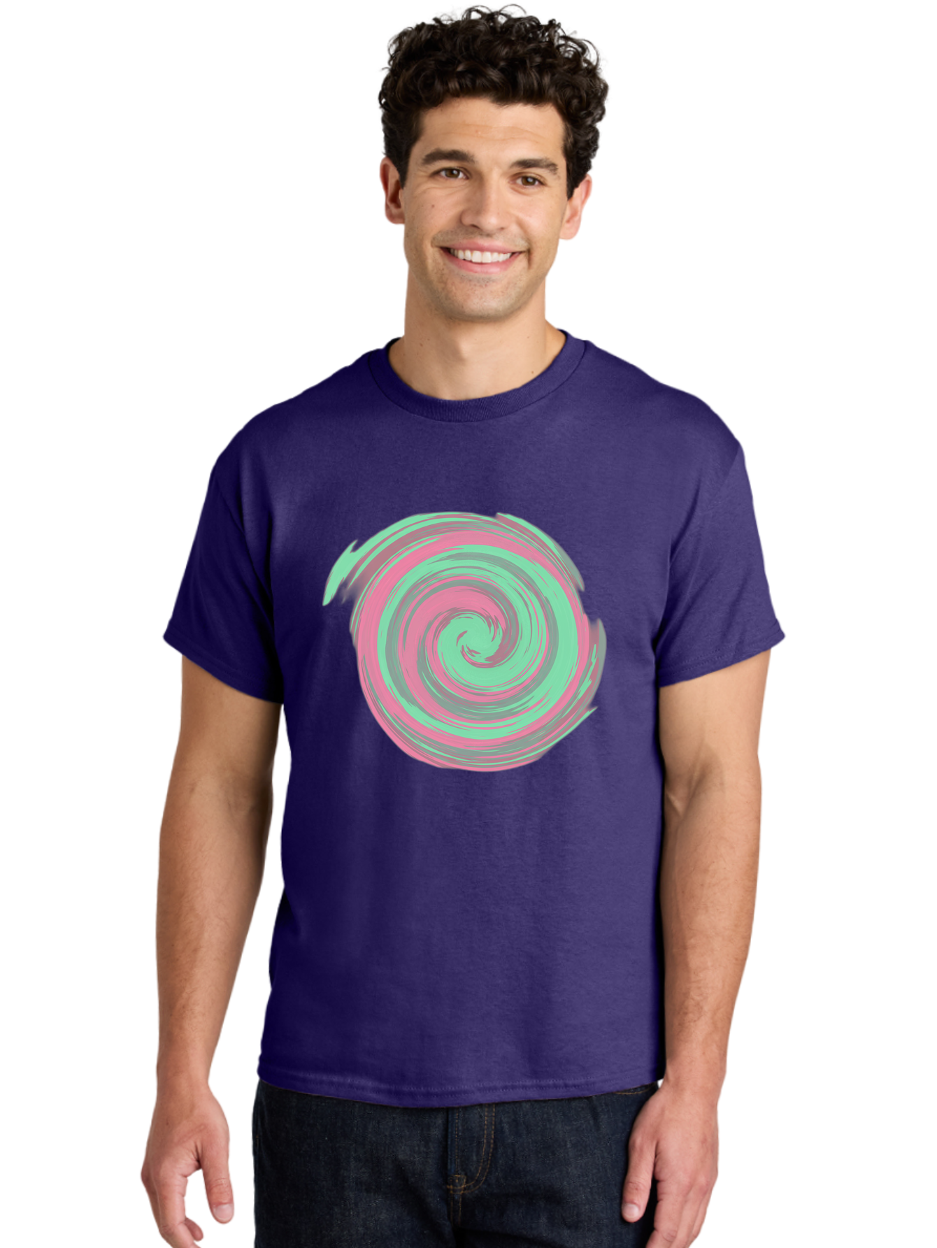 Pink-And-Grey-Spiral Men'S Graphic Tee, 100% Cotton, Comfortable Casual Summer Wear, Machine Washable, Vintage Camera, Old Camera, Antique Camera, Black Camera, Classic Photography, Photography Equipment, Nostalgic Device, Film Camera, Bag951