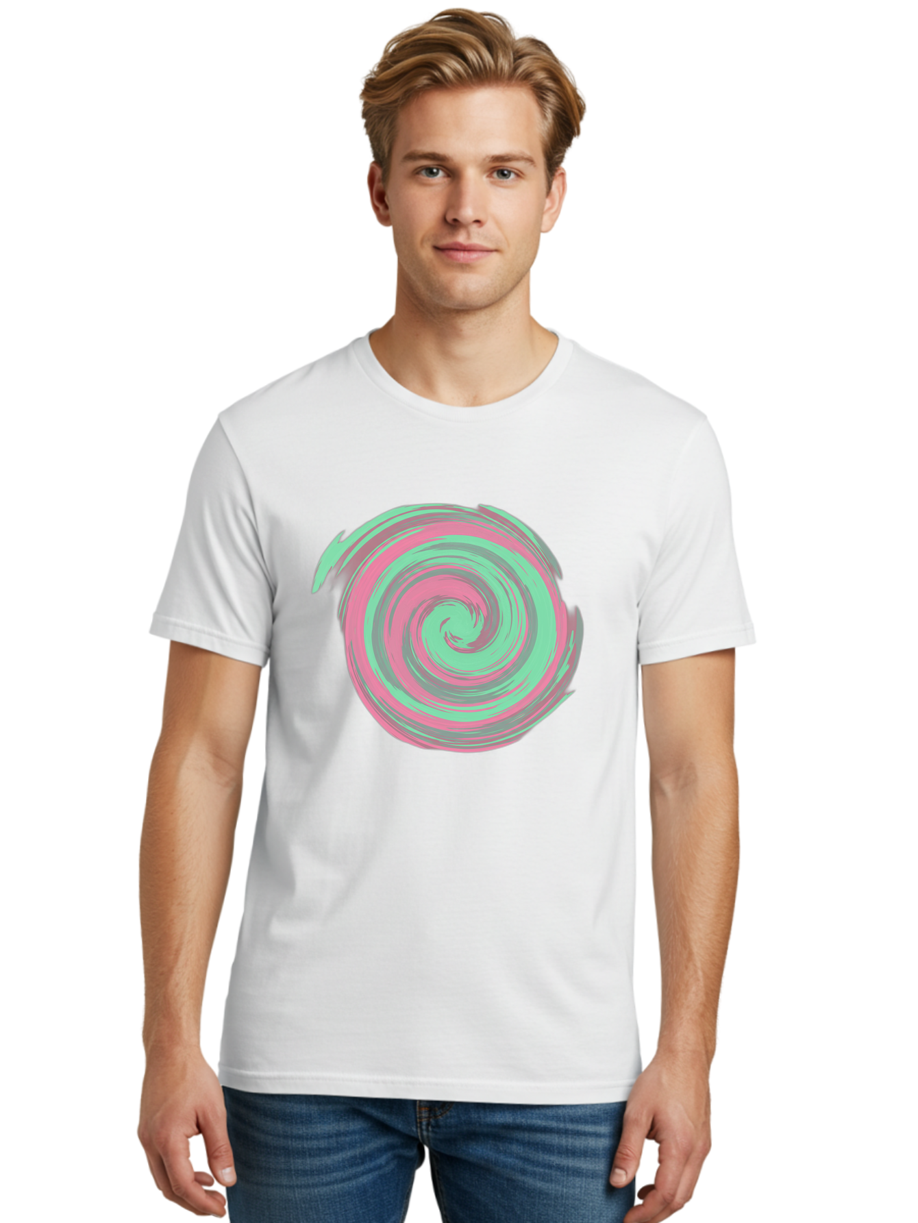Pink-And-Grey-Spiral Men'S Graphic Tee, 100% Cotton, Comfortable Casual Summer Wear, Machine Washable, Vintage Camera, Old Camera, Antique Camera, Black Camera, Classic Photography, Photography Equipment, Nostalgic Device, Film Camera, Bag951