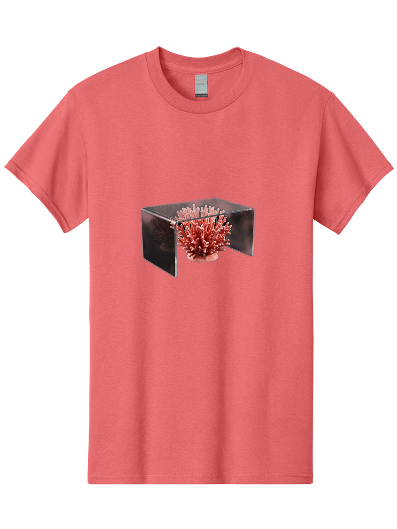 Pink-Coral-In-Cube Men'S Graphic Tee, 100% Cotton, Comfortable Casual Summer Wear, Machine Washable, Vintage Camera, Old Camera, Antique Camera, Black Camera, Classic Photography, Photography Equipment, Nostalgic Device, Film Camera, Bag952