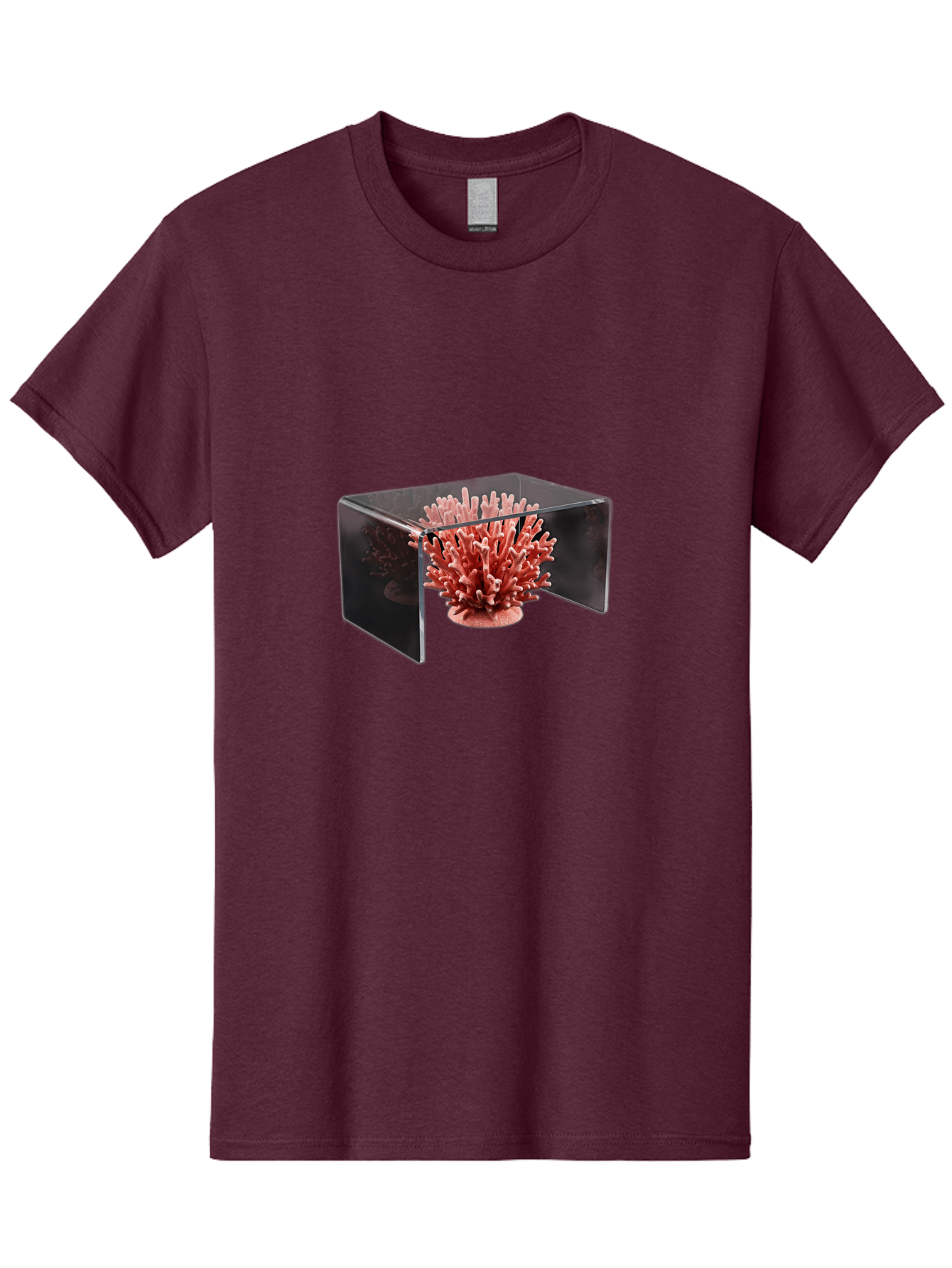Pink-Coral-In-Cube Men'S Graphic Tee, 100% Cotton, Comfortable Casual Summer Wear, Machine Washable, Vintage Camera, Old Camera, Antique Camera, Black Camera, Classic Photography, Photography Equipment, Nostalgic Device, Film Camera, Bag952
