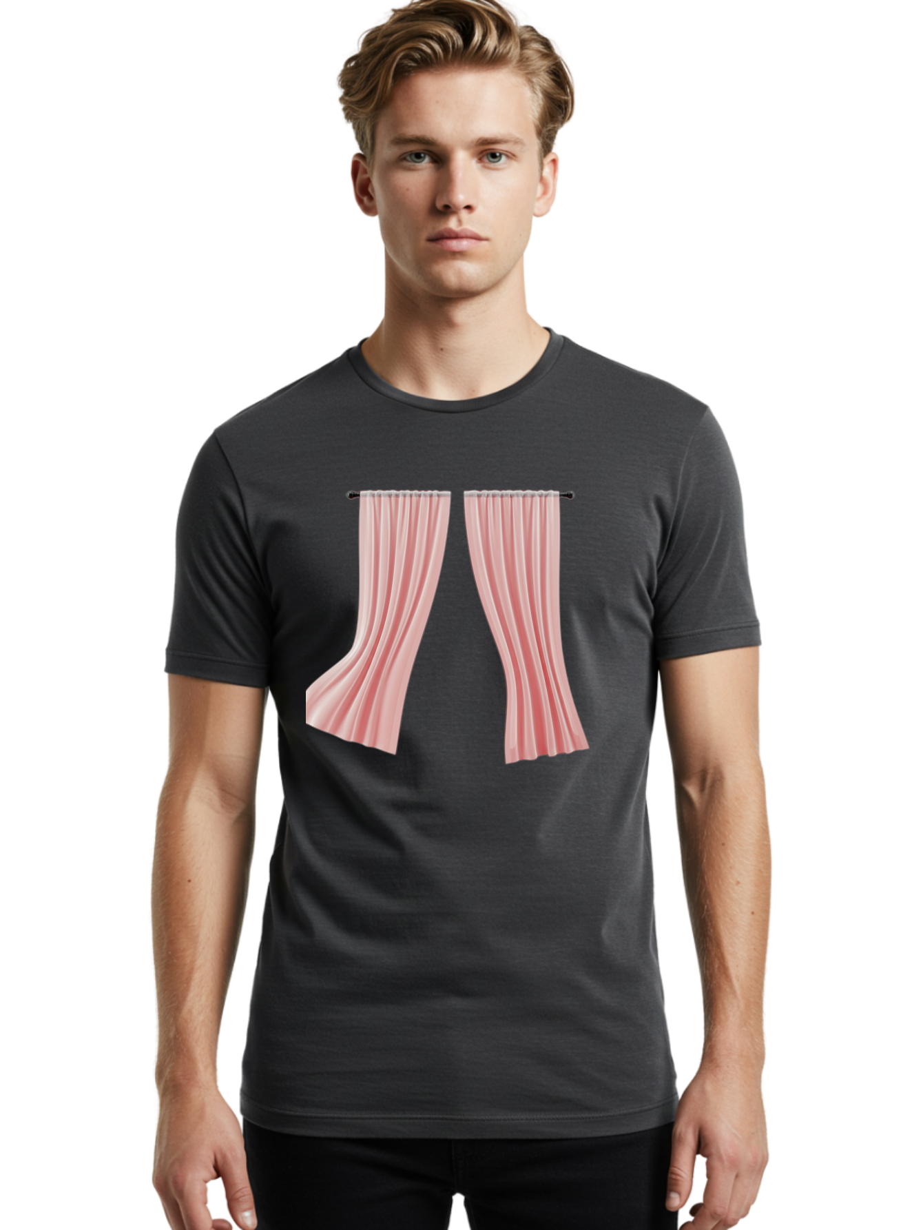 Pink-Curtains Men'S Graphic Tee, 100% Cotton, Comfortable Casual Summer Wear, Machine Washable, Vintage Camera, Old Camera, Antique Camera, Black Camera, Classic Photography, Photography Equipment, Nostalgic Device, Film Camera, Camera Art Bag953