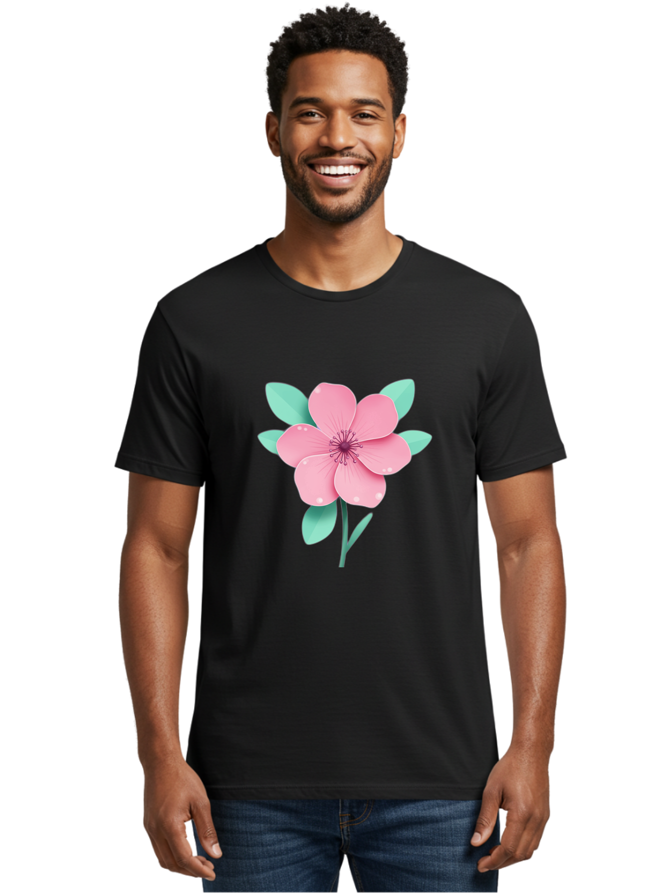 Pink-Flower Men'S Graphic Tee, 100% Cotton, Comfortable Casual Summer Wear, Machine Washable, Vintage Camera, Old Camera, Antique Camera, Black Camera, Classic Photography, Photography Equipment, Nostalgic Device, Film Camera, Camera Art Bag957