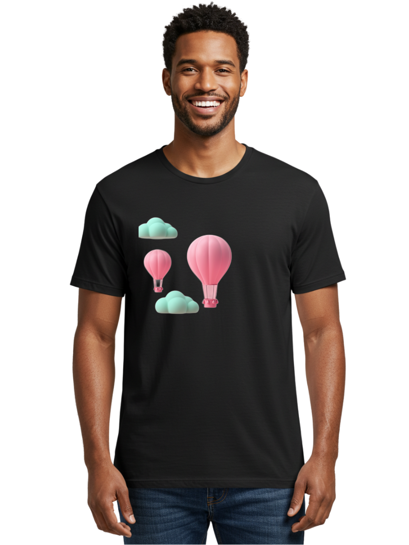 Pink-Hot-Air-Balloons Men'S Graphic Tee, 100% Cotton, Comfortable Casual Summer Wear, Machine Washable, Vintage Camera, Old Camera, Antique Camera, Black Camera, Classic Photography, Photography Equipment, Nostalgic Device, Film Camera, Bag958