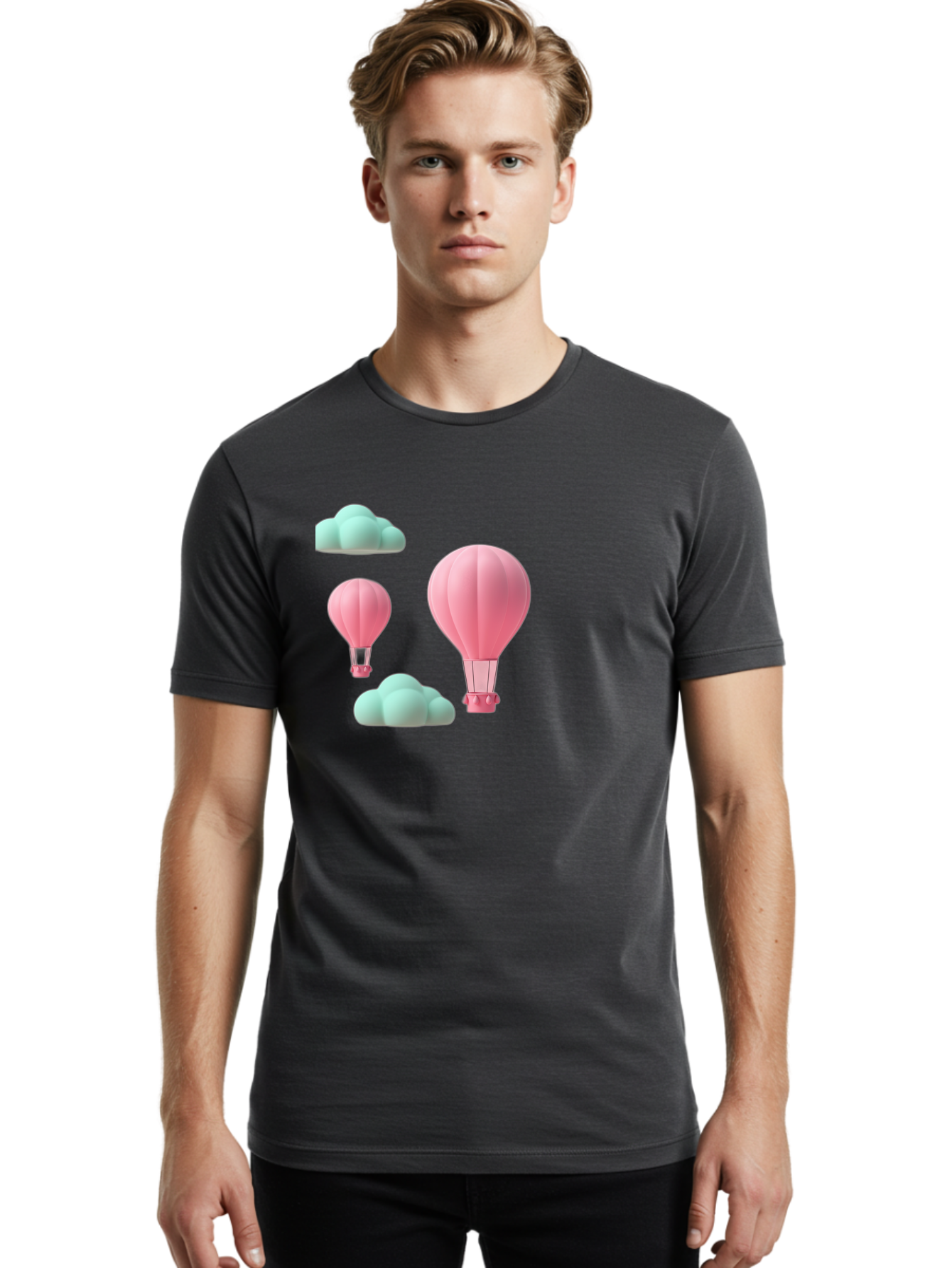 Pink-Hot-Air-Balloons Men'S Graphic Tee, 100% Cotton, Comfortable Casual Summer Wear, Machine Washable, Vintage Camera, Old Camera, Antique Camera, Black Camera, Classic Photography, Photography Equipment, Nostalgic Device, Film Camera, Bag958
