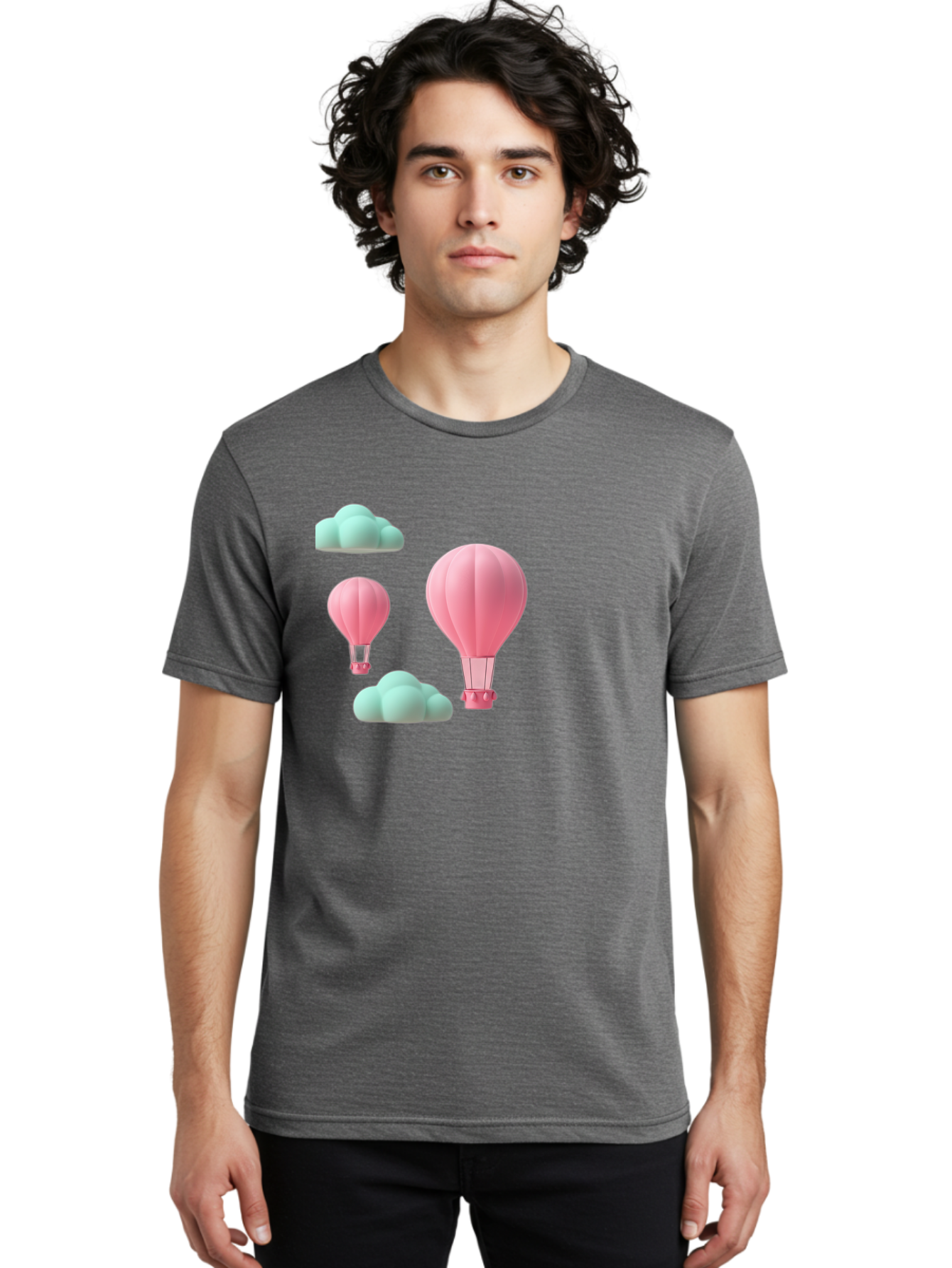 Pink-Hot-Air-Balloons Men'S Graphic Tee, 100% Cotton, Comfortable Casual Summer Wear, Machine Washable, Vintage Camera, Old Camera, Antique Camera, Black Camera, Classic Photography, Photography Equipment, Nostalgic Device, Film Camera, Bag958