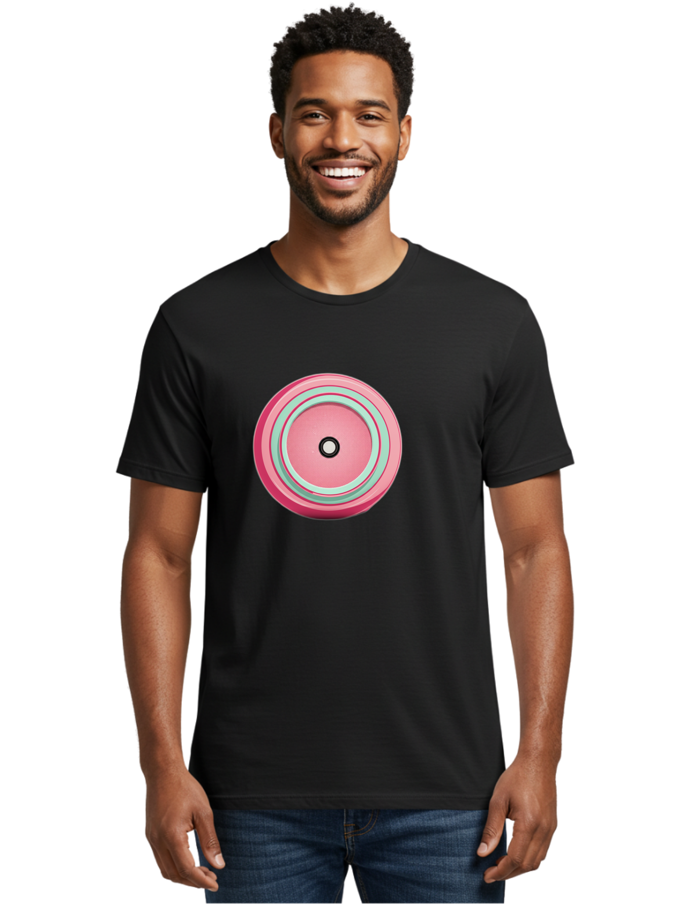 Pink-Speaker Men'S Graphic Tee, 100% Cotton, Comfortable Casual Summer Wear, Machine Washable, Vintage Camera, Old Camera, Antique Camera, Black Camera, Classic Photography, Photography Equipment, Nostalgic Device, Film Camera, Camera Art Bag969