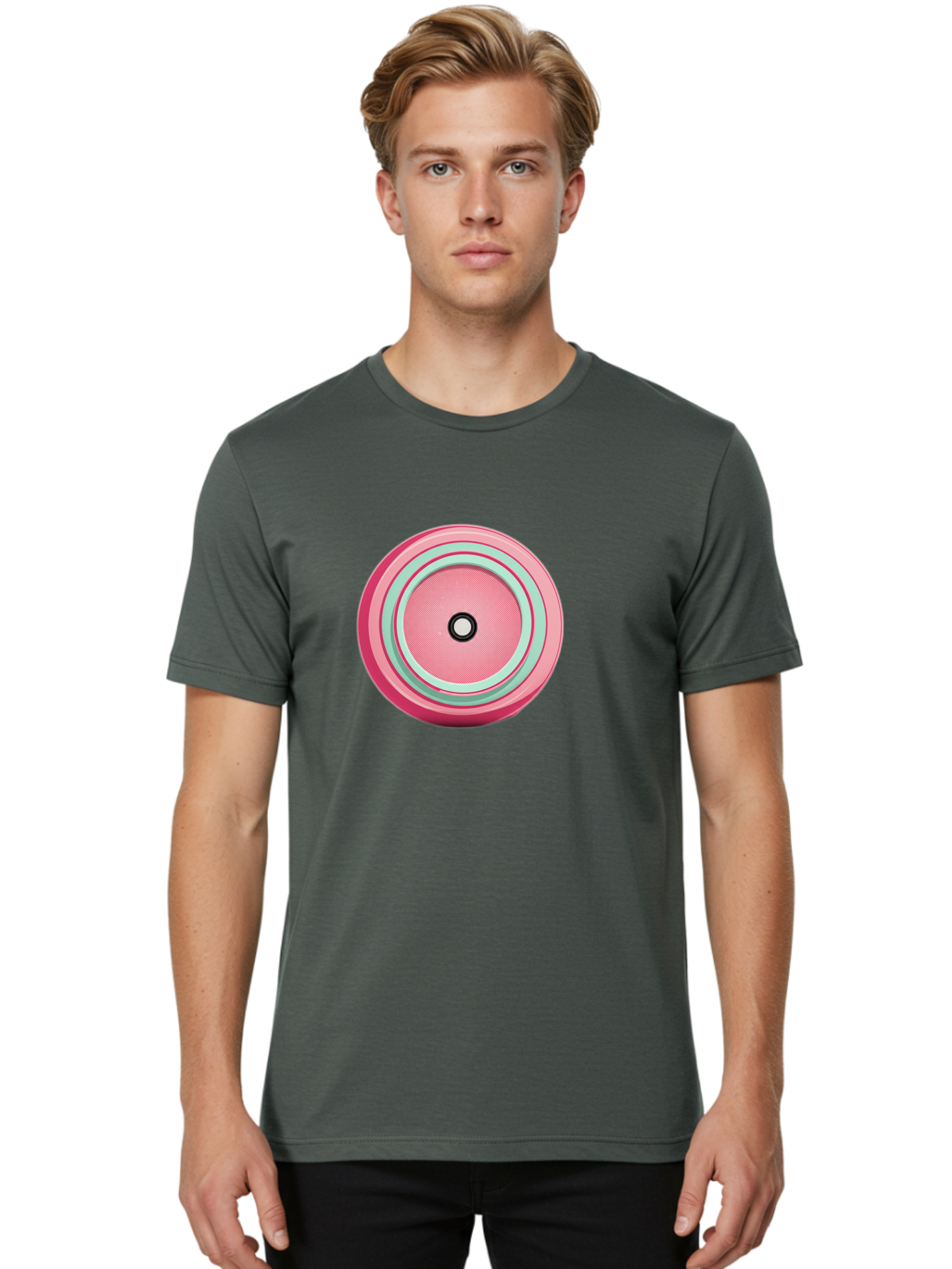 Pink-Speaker Men'S Graphic Tee, 100% Cotton, Comfortable Casual Summer Wear, Machine Washable, Vintage Camera, Old Camera, Antique Camera, Black Camera, Classic Photography, Photography Equipment, Nostalgic Device, Film Camera, Camera Art Bag969