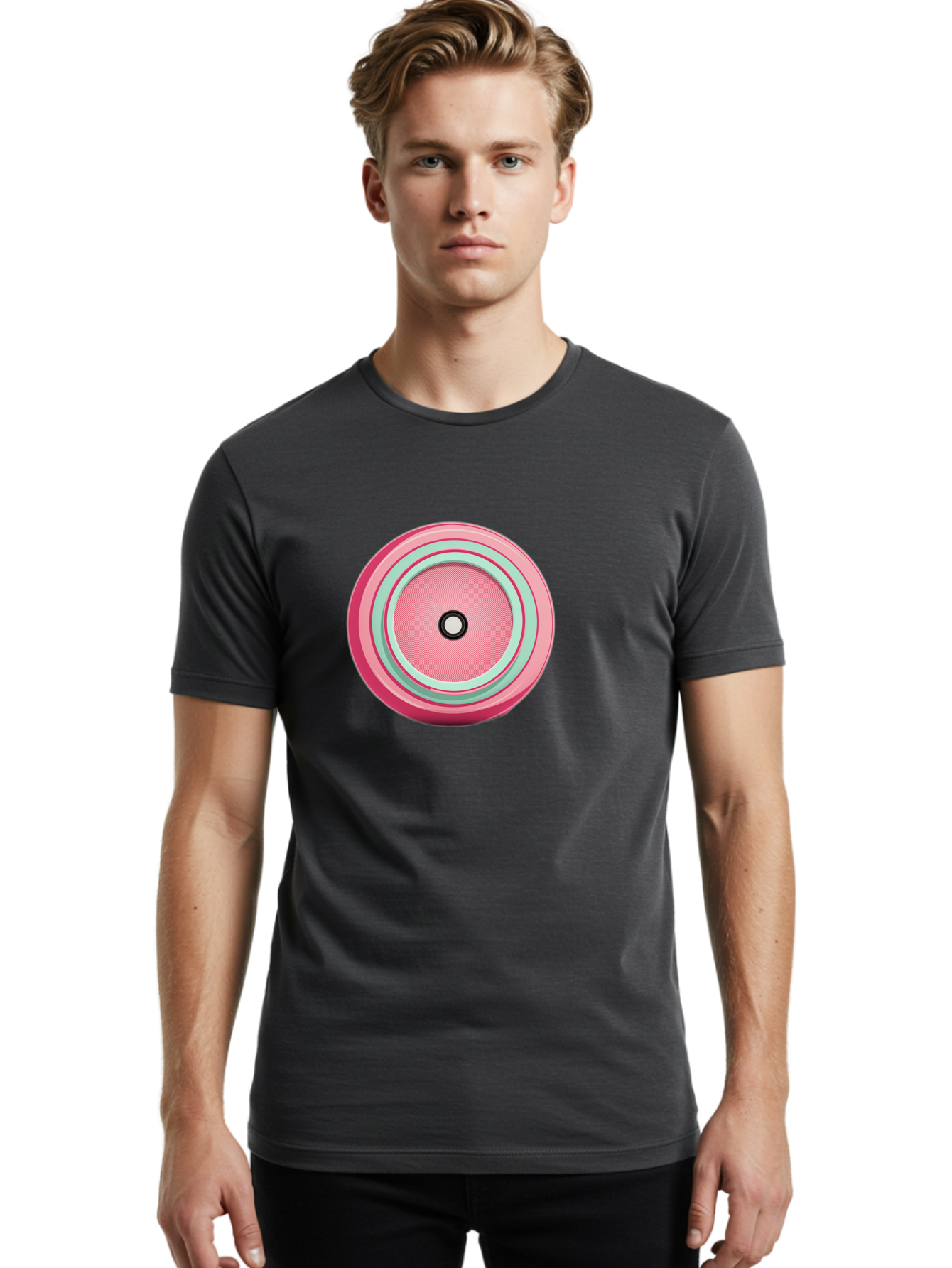 Pink-Speaker Men'S Graphic Tee, 100% Cotton, Comfortable Casual Summer Wear, Machine Washable, Vintage Camera, Old Camera, Antique Camera, Black Camera, Classic Photography, Photography Equipment, Nostalgic Device, Film Camera, Camera Art Bag969