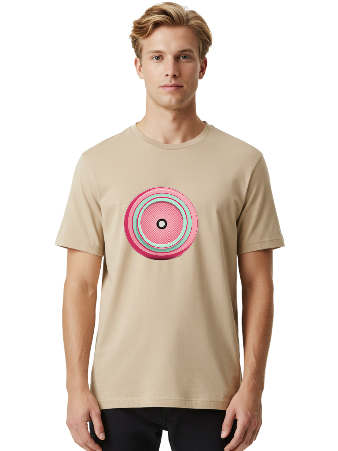 Pink-Speaker Men'S Graphic Tee, 100% Cotton, Comfortable Casual Summer Wear, Machine Washable, Vintage Camera, Old Camera, Antique Camera, Black Camera, Classic Photography, Photography Equipment, Nostalgic Device, Film Camera, Camera Art Bag969
