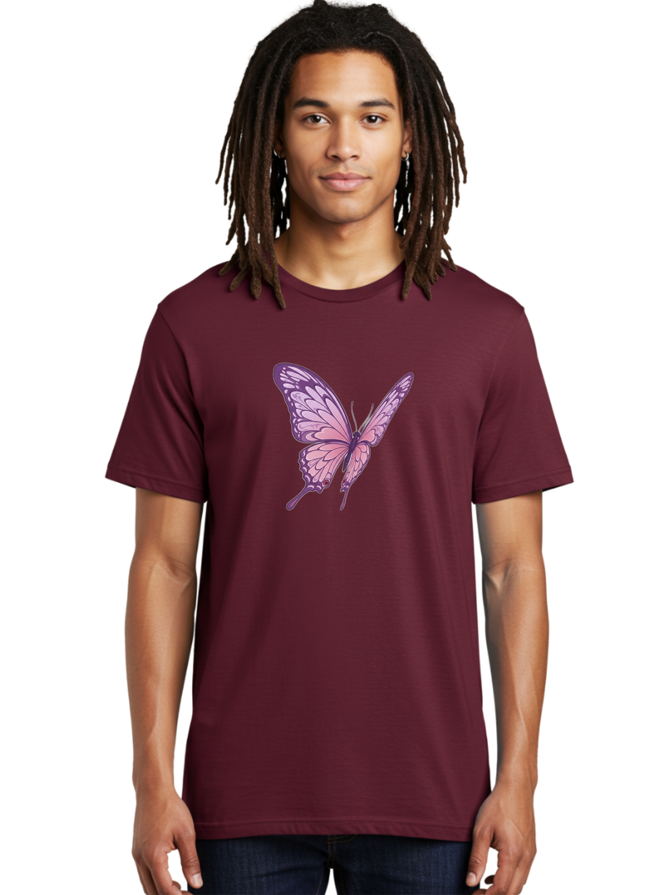 Purple-Butterfly Men'S Graphic Tee, 100% Cotton, Comfortable Casual Summer Wear, Machine Washable, Vintage Camera, Old Camera, Antique Camera, Black Camera, Classic Photography, Photography Equipment, Nostalgic Device, Film Camera, Camera Art Bag984