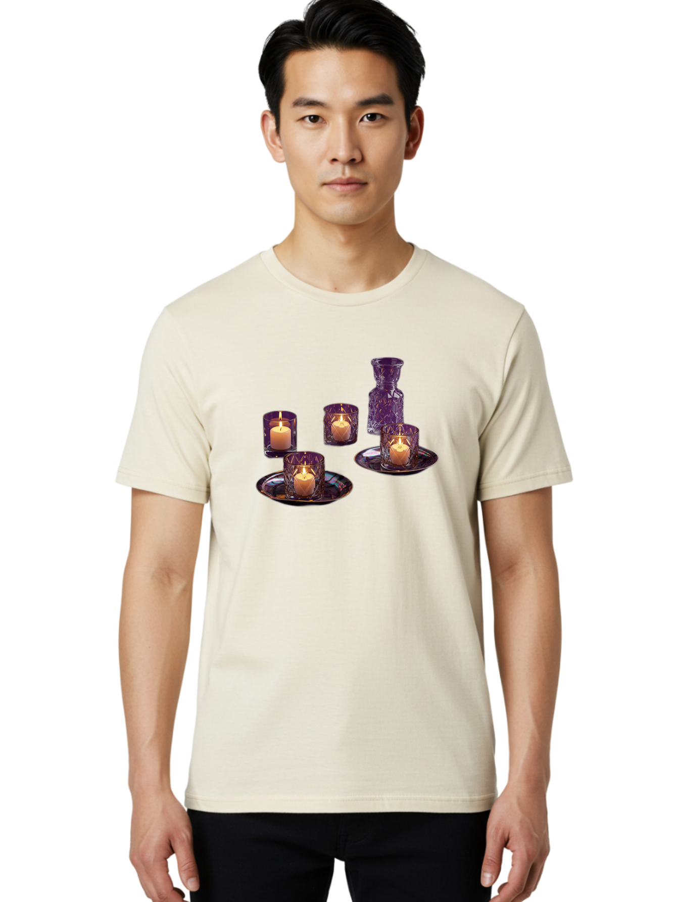 Purple-Candle-Holders Men'S Graphic Tee, 100% Cotton, Comfortable Casual Summer Wear, Machine Washable, Vintage Camera, Old Camera, Antique Camera, Black Camera, Classic Photography, Photography Equipment, Nostalgic Device, Film Camera, Bag985