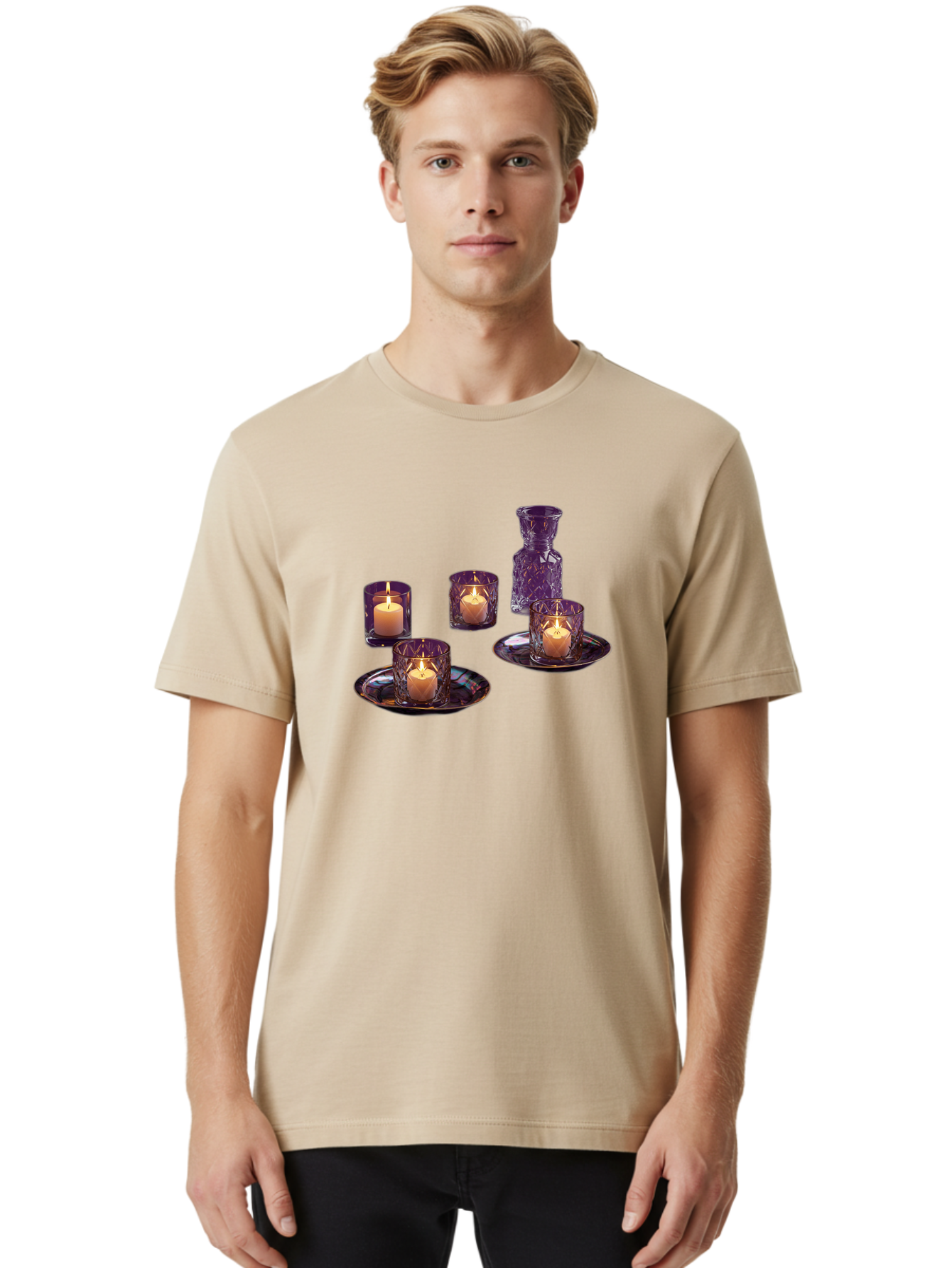 Purple-Candle-Holders Men'S Graphic Tee, 100% Cotton, Comfortable Casual Summer Wear, Machine Washable, Vintage Camera, Old Camera, Antique Camera, Black Camera, Classic Photography, Photography Equipment, Nostalgic Device, Film Camera, Bag985