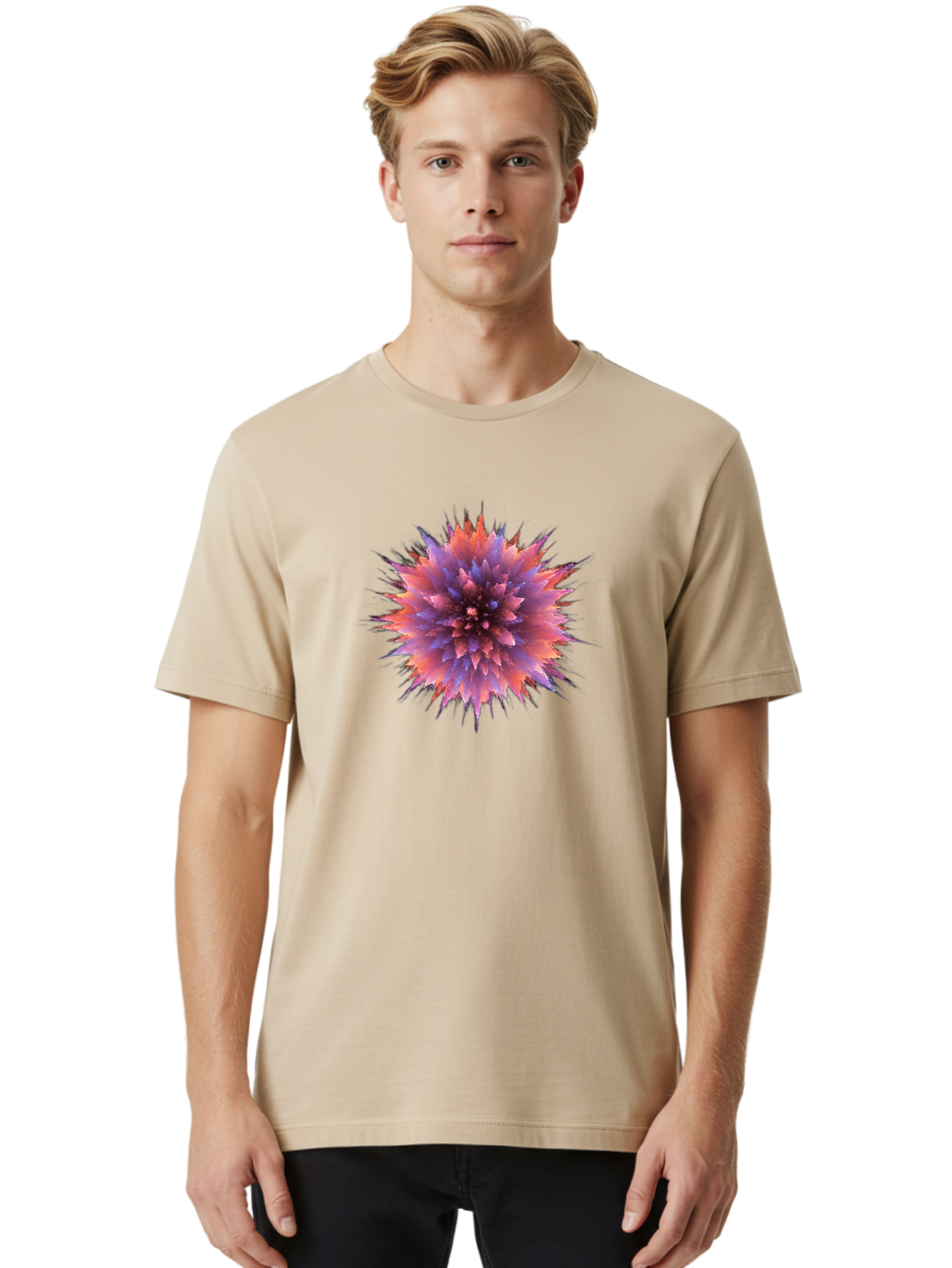 Purple-Fractal Men'S Graphic Tee, 100% Cotton, Comfortable Casual Summer Wear, Machine Washable, Vintage Camera, Old Camera, Antique Camera, Black Camera, Classic Photography, Photography Equipment, Nostalgic Device, Film Camera, Camera Art Bag988