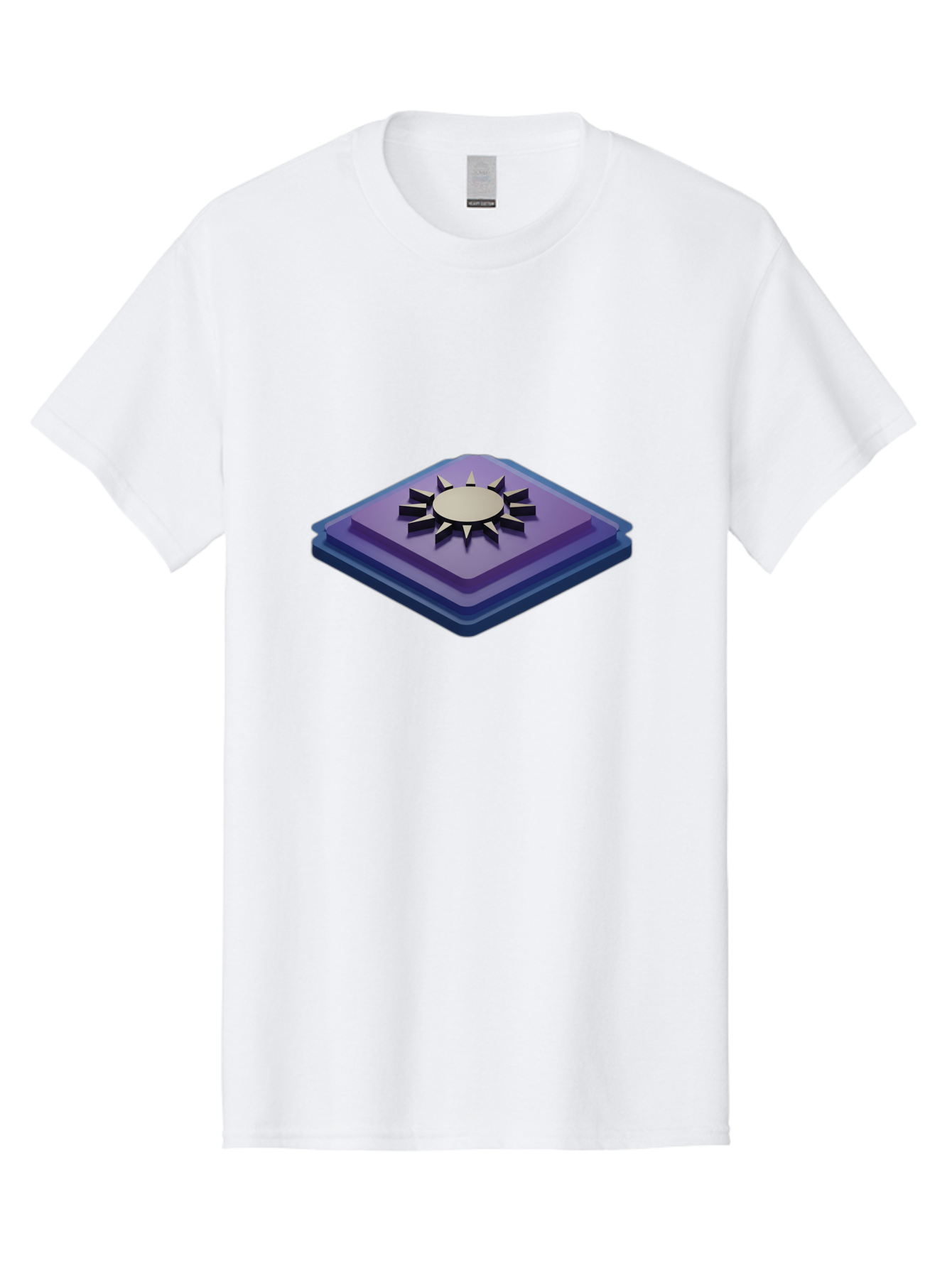 Purple-Square-With-Sun Men'S Graphic Tee, 100% Cotton, Comfortable Casual Summer Wear, Machine Washable, Vintage Camera, Old Camera, Antique Camera, Black Camera, Classic Photography, Photography Equipment, Nostalgic Device, Film Camera, Bag997