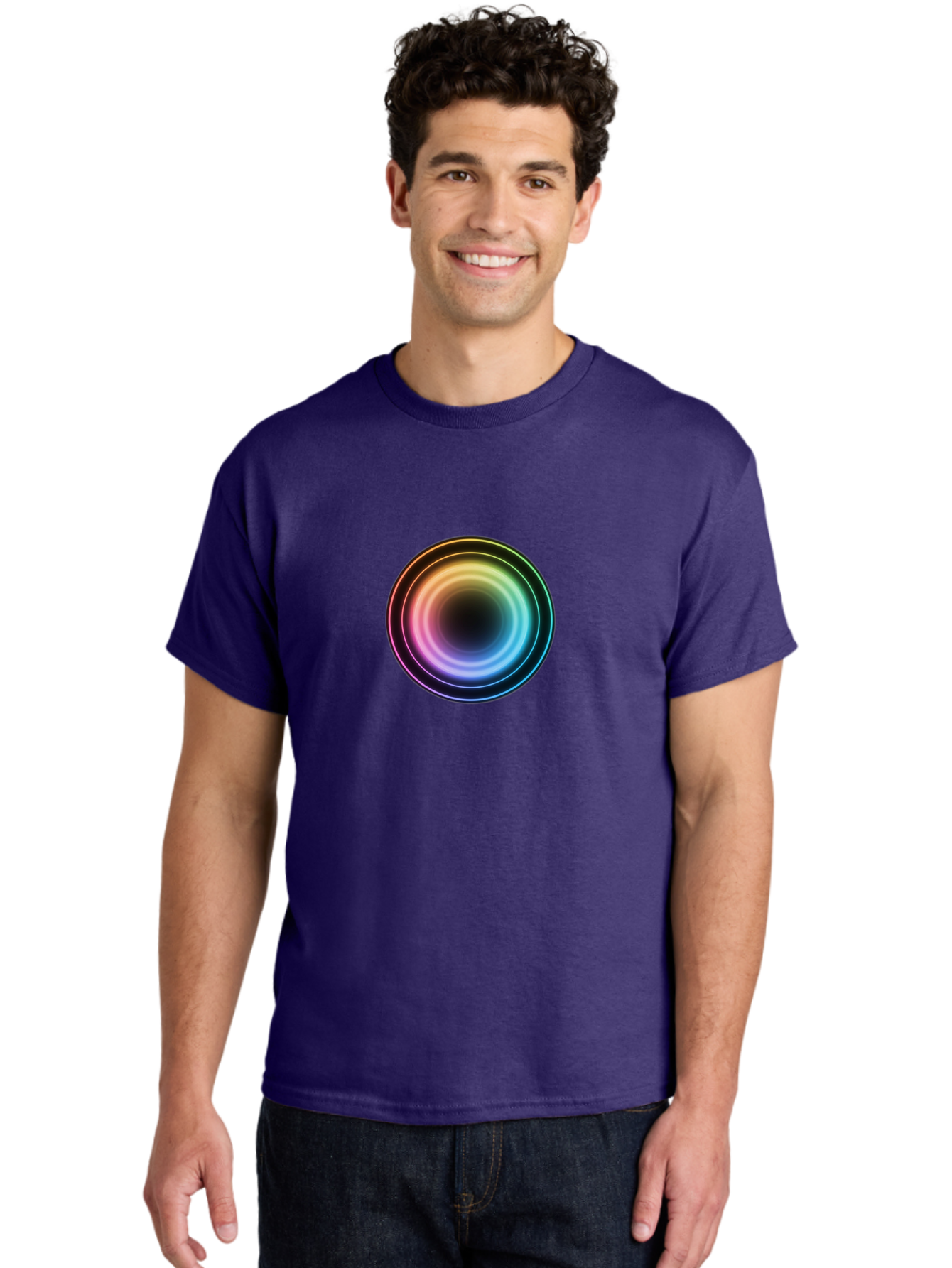 Rainbow-Circle Men'S Graphic Tee, 100% Cotton, Comfortable Casual Summer Wear, Machine Washable, Vintage Camera, Old Camera, Antique Camera, Black Camera, Classic Photography, Photography Equipment, Nostalgic Device, Film Camera, Camera Art Bah005