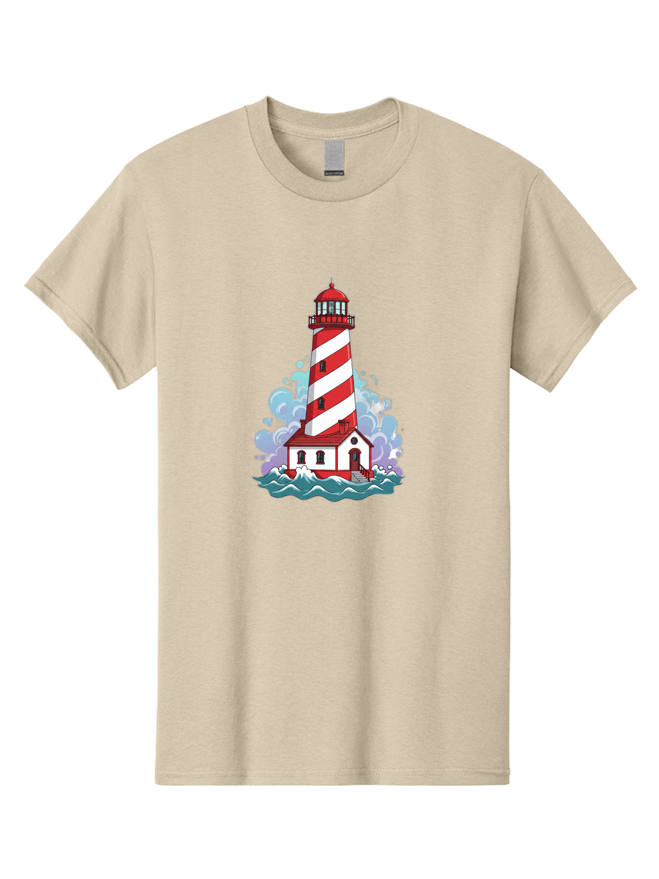 Red-And-White-Lighthouse Men'S Graphic Tee, 100% Cotton, Comfortable Casual Summer Wear, Machine Washable, Vintage Camera, Old Camera, Antique Camera, Black Camera, Classic Photography, Photography Equipment, Nostalgic Device, Film Camera, Bah012