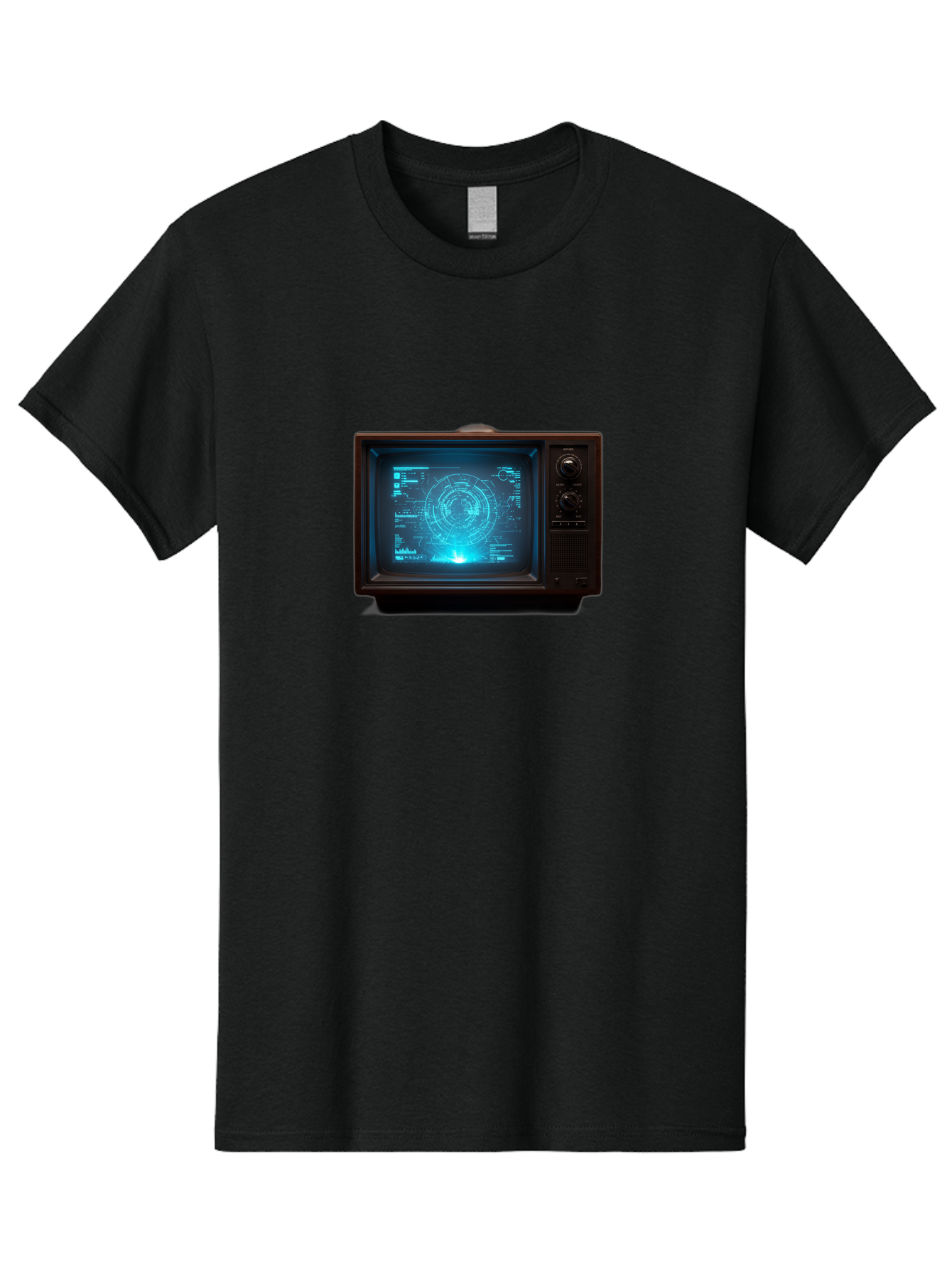 Retro-Tv-With-Radar-Screen Men'S Graphic Tee, 100% Cotton, Comfortable Casual Summer Wear, Machine Washable, Vintage Camera, Old Camera, Antique Camera, Black Camera, Classic Photography, Photography Equipment, Nostalgic Device, Film Camera, Bah025
