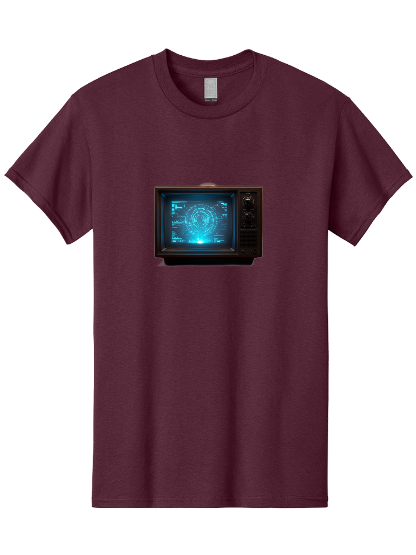 Retro-Tv-With-Radar-Screen Men'S Graphic Tee, 100% Cotton, Comfortable Casual Summer Wear, Machine Washable, Vintage Camera, Old Camera, Antique Camera, Black Camera, Classic Photography, Photography Equipment, Nostalgic Device, Film Camera, Bah025