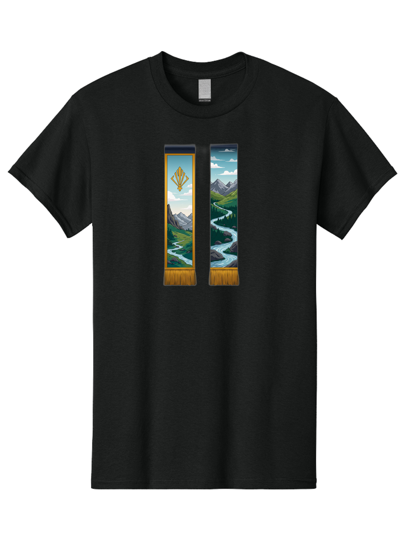 River-Landscape-Banners Men'S Graphic Tee, 100% Cotton, Comfortable Casual Summer Wear, Machine Washable, Vintage Camera, Old Camera, Antique Camera, Black Camera, Classic Photography, Photography Equipment, Nostalgic Device, Film Camera, Bah026