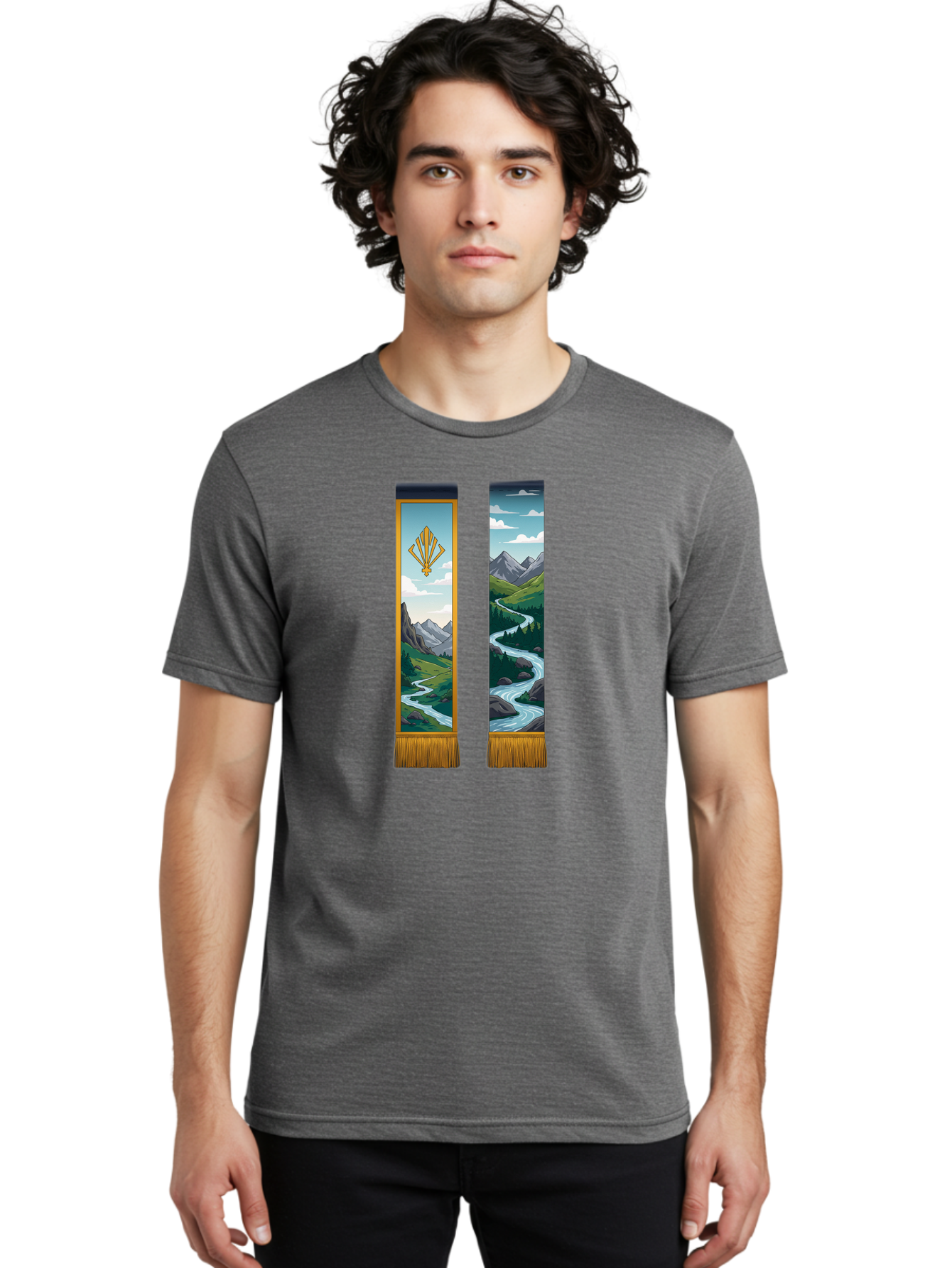 River-Landscape-Banners Men'S Graphic Tee, 100% Cotton, Comfortable Casual Summer Wear, Machine Washable, Vintage Camera, Old Camera, Antique Camera, Black Camera, Classic Photography, Photography Equipment, Nostalgic Device, Film Camera, Bah026