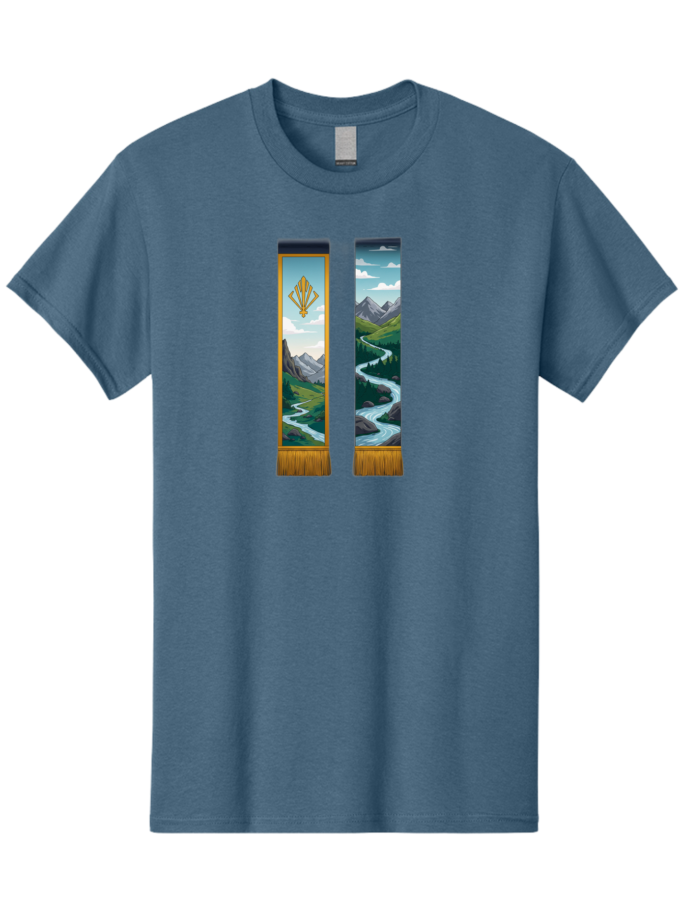 River-Landscape-Banners Men'S Graphic Tee, 100% Cotton, Comfortable Casual Summer Wear, Machine Washable, Vintage Camera, Old Camera, Antique Camera, Black Camera, Classic Photography, Photography Equipment, Nostalgic Device, Film Camera, Bah026