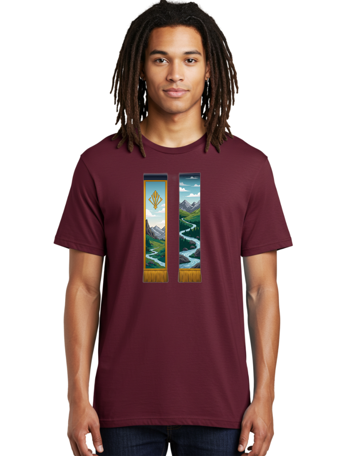 River-Landscape-Banners Men'S Graphic Tee, 100% Cotton, Comfortable Casual Summer Wear, Machine Washable, Vintage Camera, Old Camera, Antique Camera, Black Camera, Classic Photography, Photography Equipment, Nostalgic Device, Film Camera, Bah026