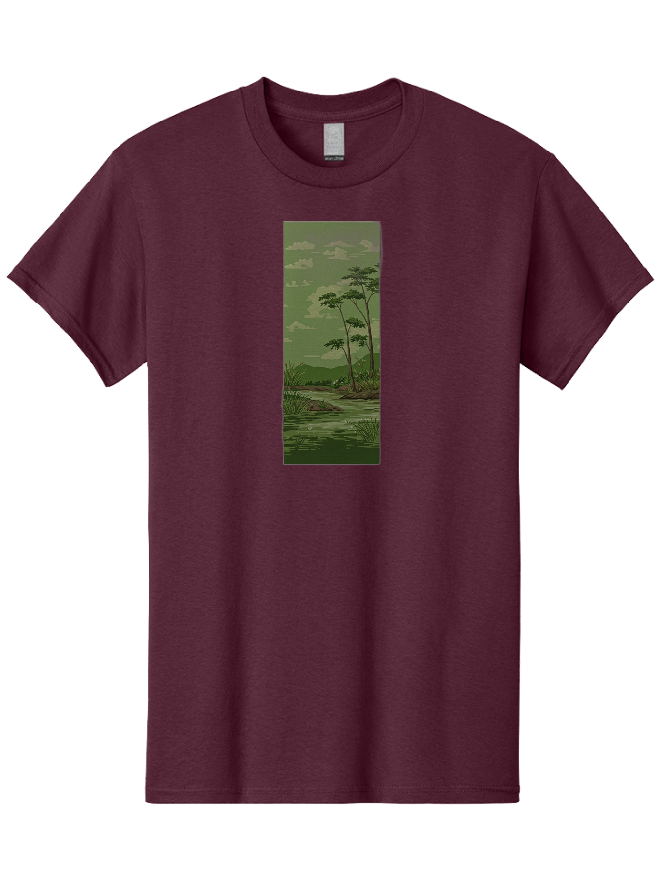 River-Landscape Men'S Graphic Tee, 100% Cotton, Comfortable Casual Summer Wear, Machine Washable, Vintage Camera, Old Camera, Antique Camera, Black Camera, Classic Photography, Photography Equipment, Nostalgic Device, Film Camera, Camera Art Bah027