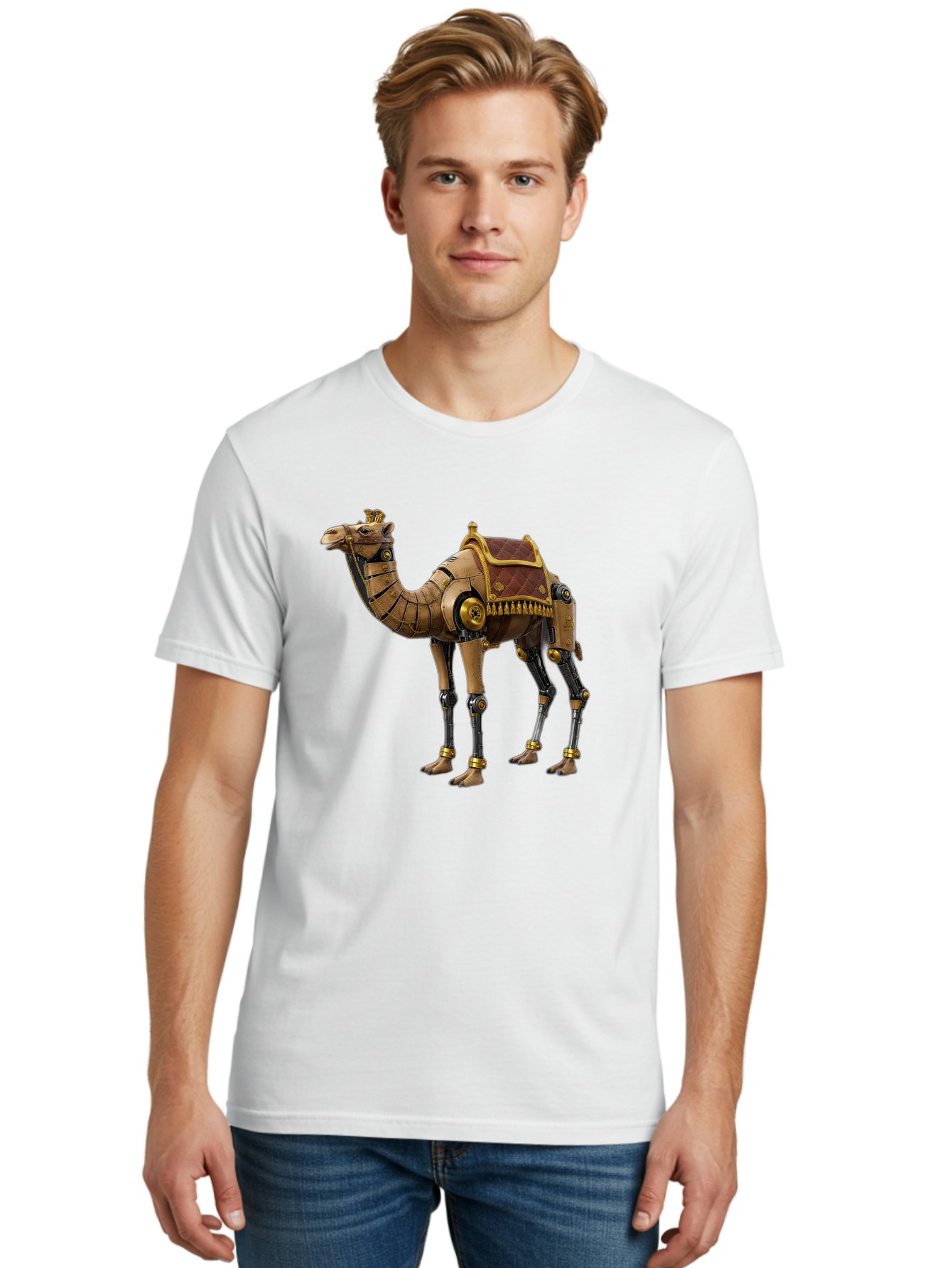 Robo-Camel Men'S Graphic Tee, 100% Cotton, Comfortable Casual Summer Wear, Machine Washable, Vintage Camera, Old Camera, Antique Camera, Black Camera, Classic Photography, Photography Equipment, Nostalgic Device, Film Camera, Camera Art Bah029