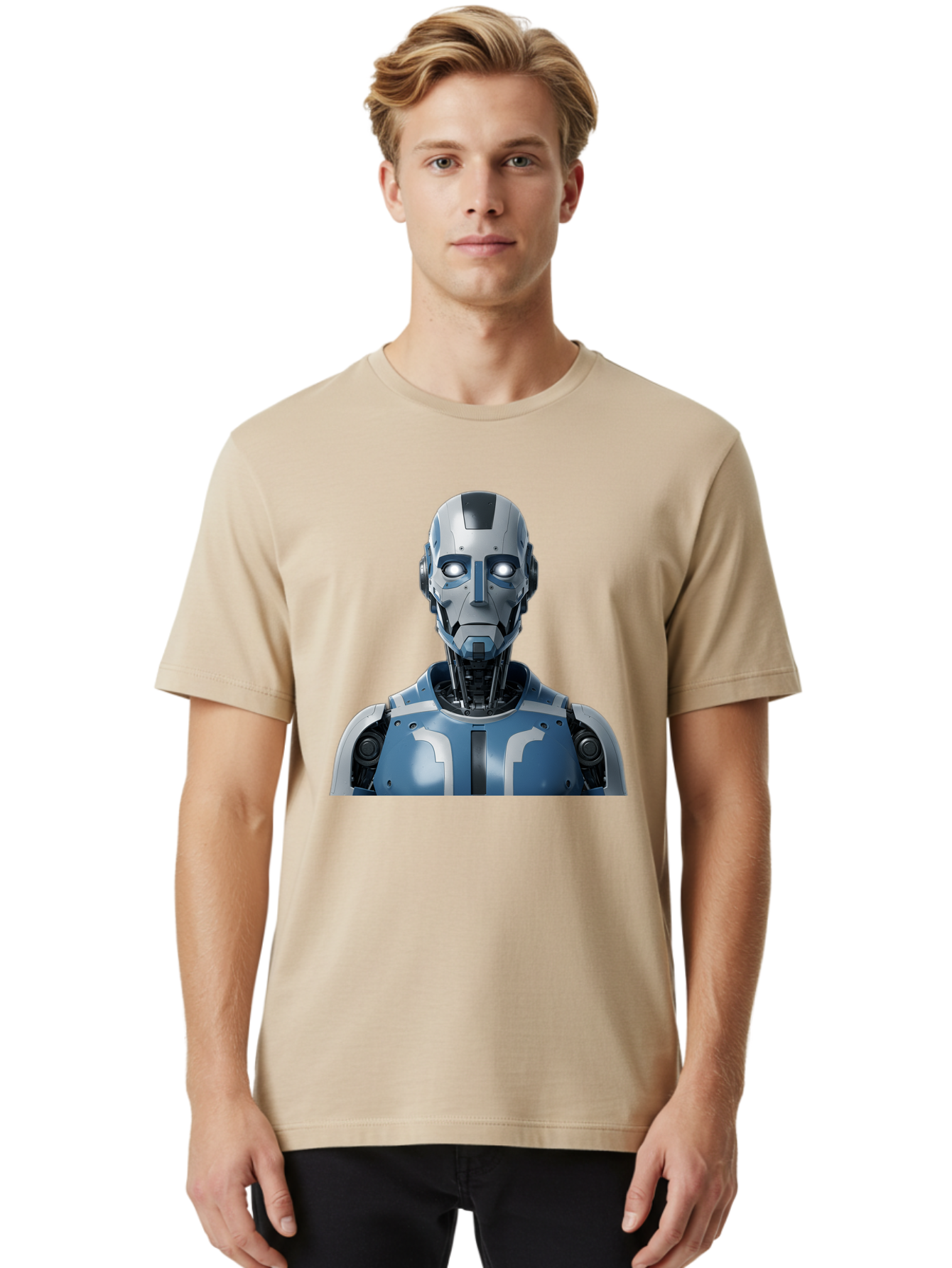 Robot-Bust Men'S Graphic Tee, 100% Cotton, Comfortable Casual Summer Wear, Machine Washable, Vintage Camera, Old Camera, Antique Camera, Black Camera, Classic Photography, Photography Equipment, Nostalgic Device, Film Camera, Camera Art Bah030