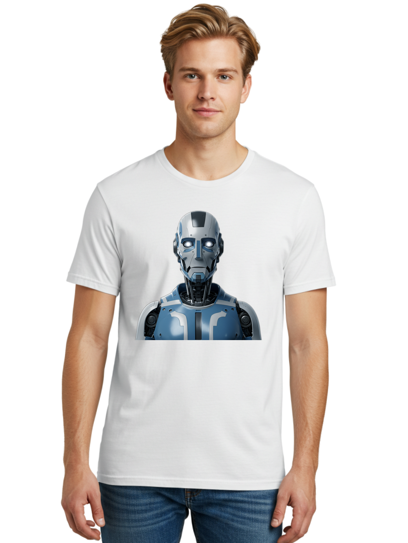 Robot-Bust Men'S Graphic Tee, 100% Cotton, Comfortable Casual Summer Wear, Machine Washable, Vintage Camera, Old Camera, Antique Camera, Black Camera, Classic Photography, Photography Equipment, Nostalgic Device, Film Camera, Camera Art Bah030