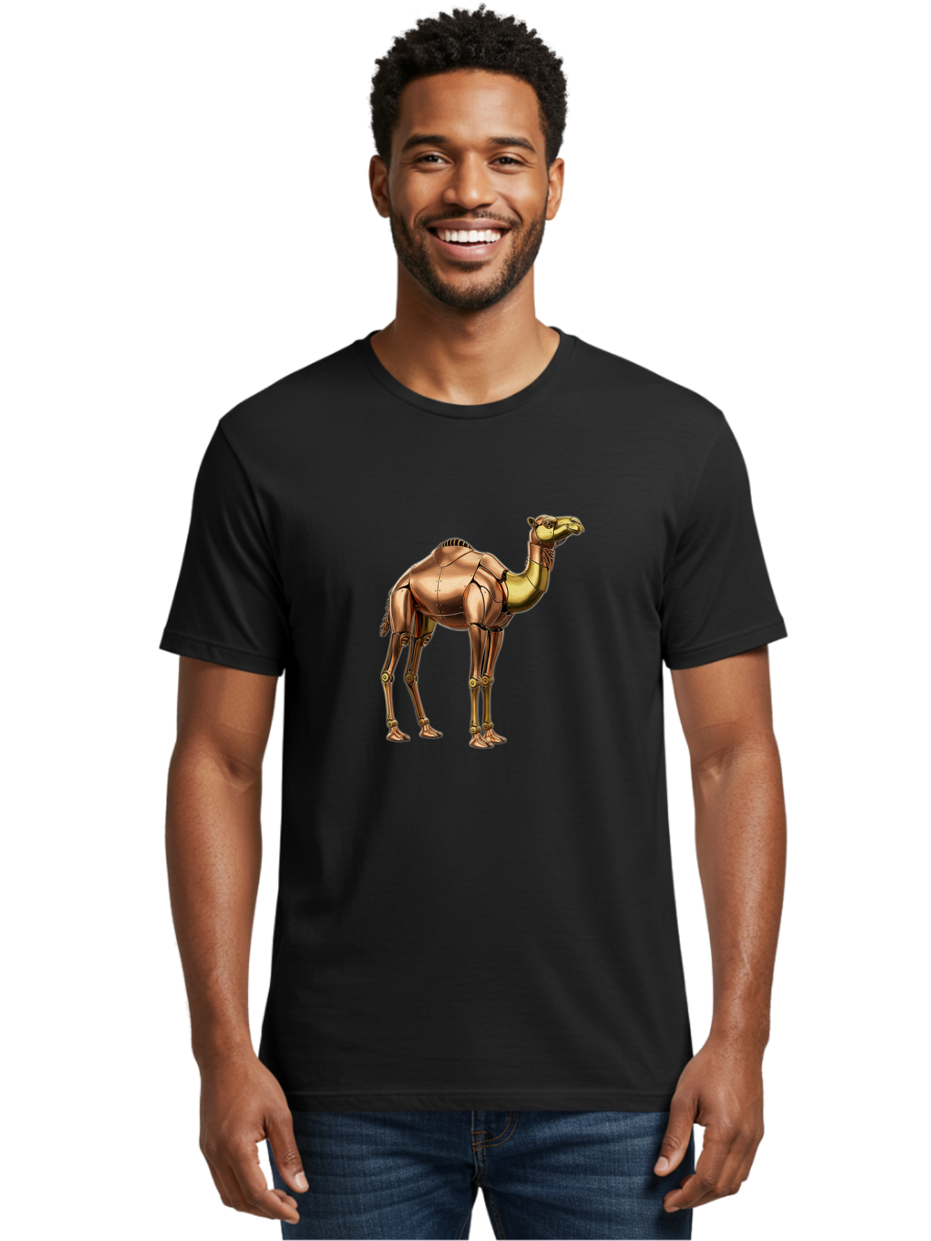 Robot-Camel Men'S Graphic Tee, 100% Cotton, Comfortable Casual Summer Wear, Machine Washable, Vintage Camera, Old Camera, Antique Camera, Black Camera, Classic Photography, Photography Equipment, Nostalgic Device, Film Camera, Camera Art Bah031