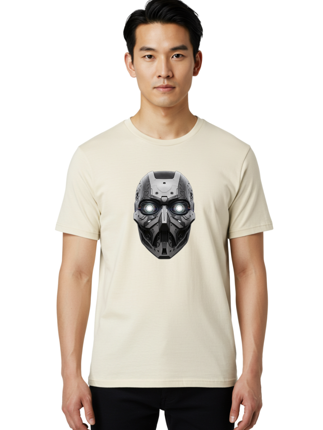 Robot-Face Men'S Graphic Tee, 100% Cotton, Comfortable Casual Summer Wear, Machine Washable, Vintage Camera, Old Camera, Antique Camera, Black Camera, Classic Photography, Photography Equipment, Nostalgic Device, Film Camera, Camera Art Bah032