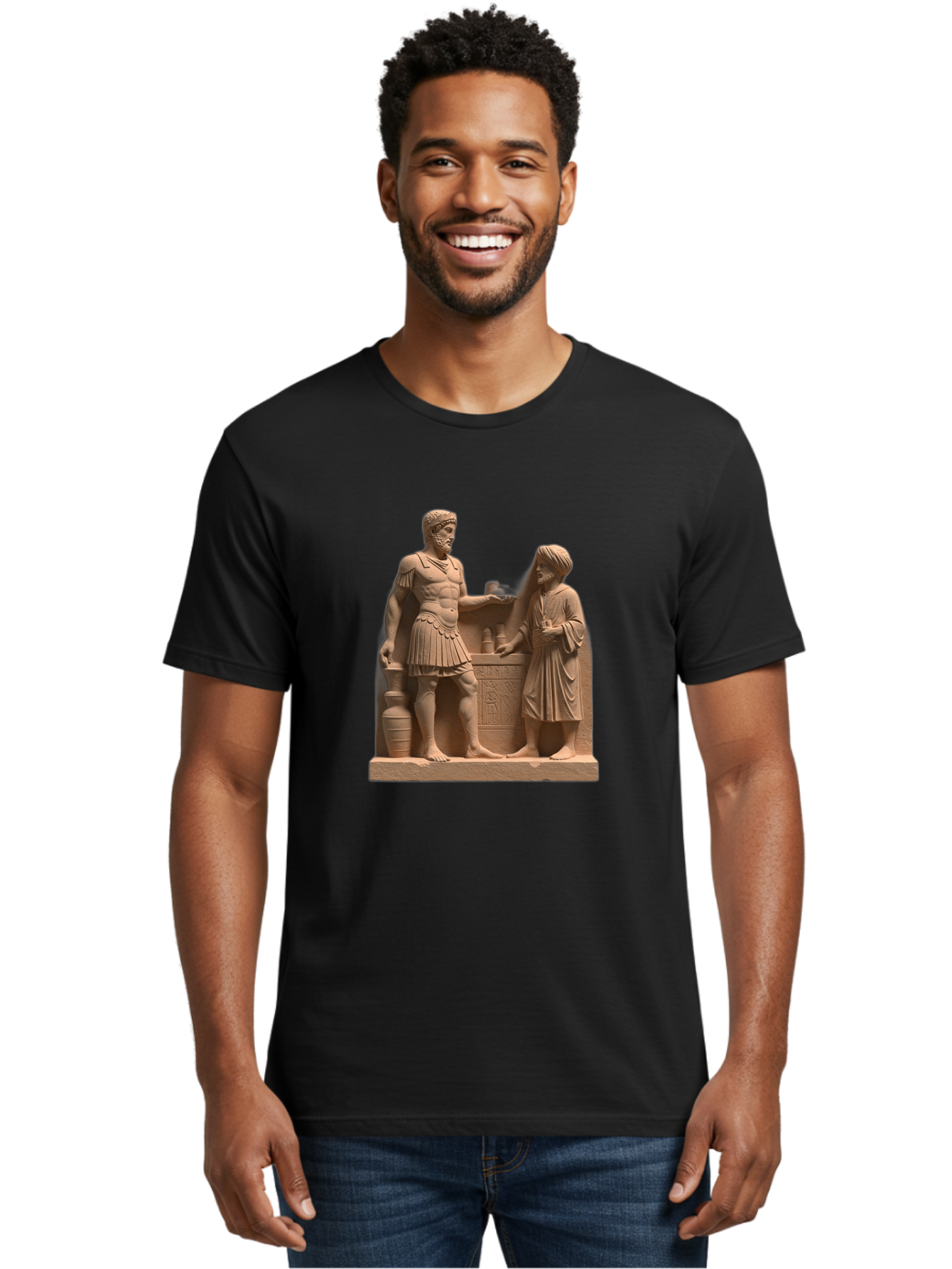 Roman-Soldier-And-Servant Men'S Graphic Tee, 100% Cotton, Comfortable Casual Summer Wear, Machine Washable, Vintage Camera, Old Camera, Antique Camera, Black Camera, Classic Photography, Photography Equipment, Nostalgic Device, Film Camera, Bah039