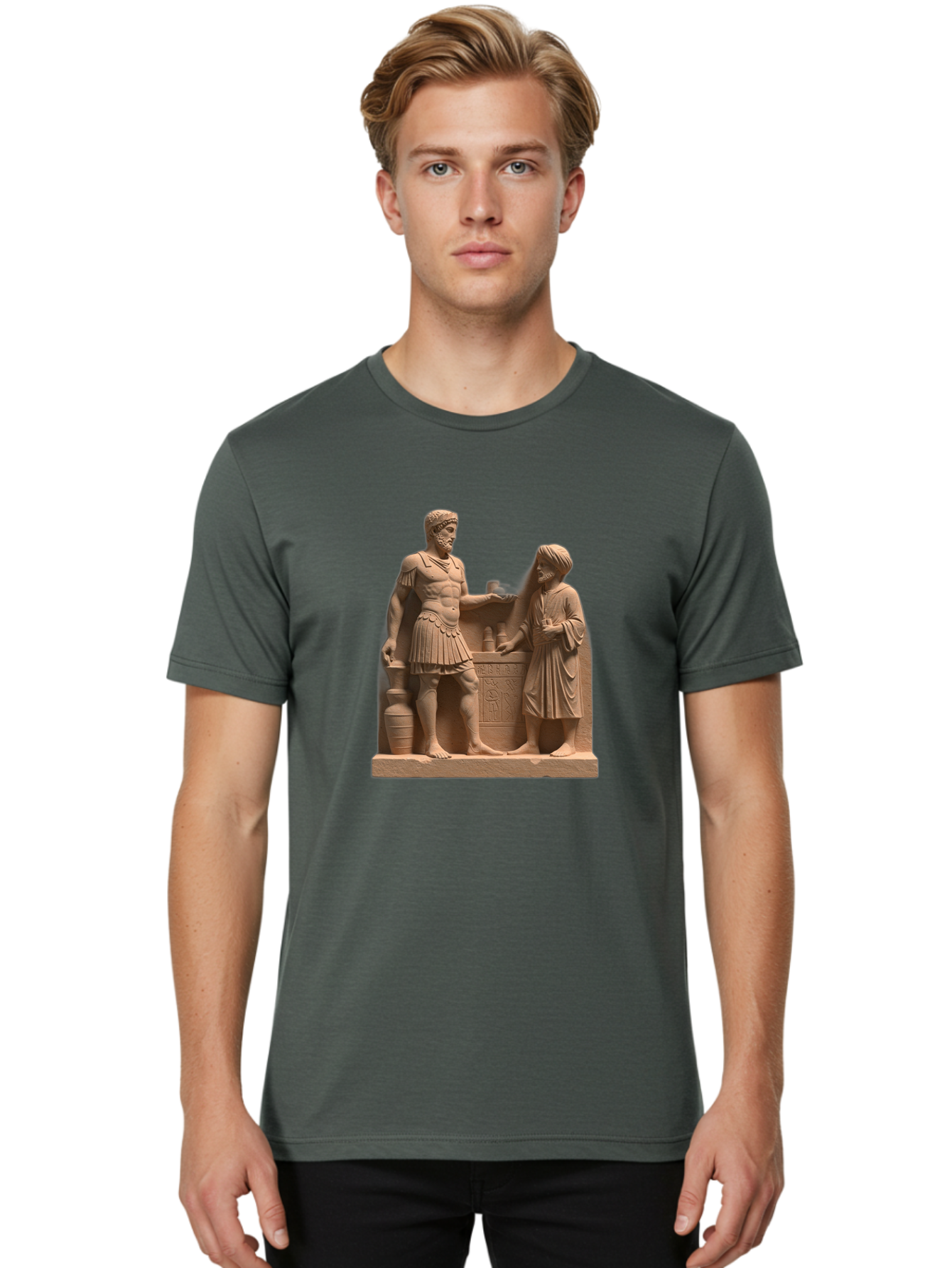Roman-Soldier-And-Servant Men'S Graphic Tee, 100% Cotton, Comfortable Casual Summer Wear, Machine Washable, Vintage Camera, Old Camera, Antique Camera, Black Camera, Classic Photography, Photography Equipment, Nostalgic Device, Film Camera, Bah039
