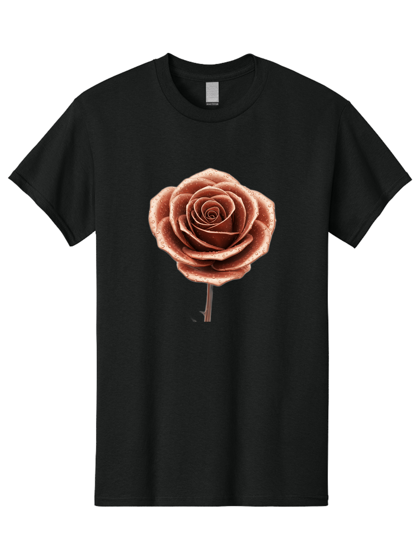 Rose-With-Water-Droplets Men'S Graphic Tee, 100% Cotton, Comfortable Casual Summer Wear, Machine Washable, Vintage Camera, Old Camera, Antique Camera, Black Camera, Classic Photography, Photography Equipment, Nostalgic Device, Film Camera, Bah045