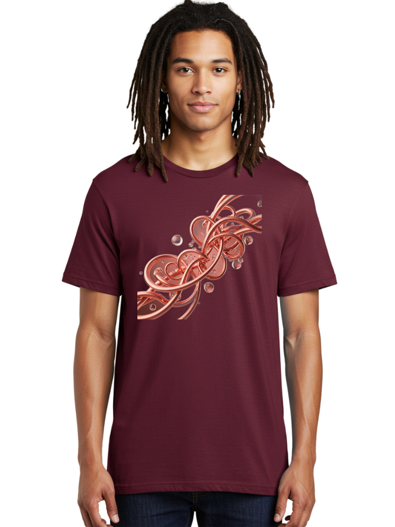 Rosegold-Abstract-Swirl Men'S Graphic Tee, 100% Cotton, Comfortable Casual Summer Wear, Machine Washable, Vintage Camera, Old Camera, Antique Camera, Black Camera, Classic Photography, Photography Equipment, Nostalgic Device, Film Camera, Bah046