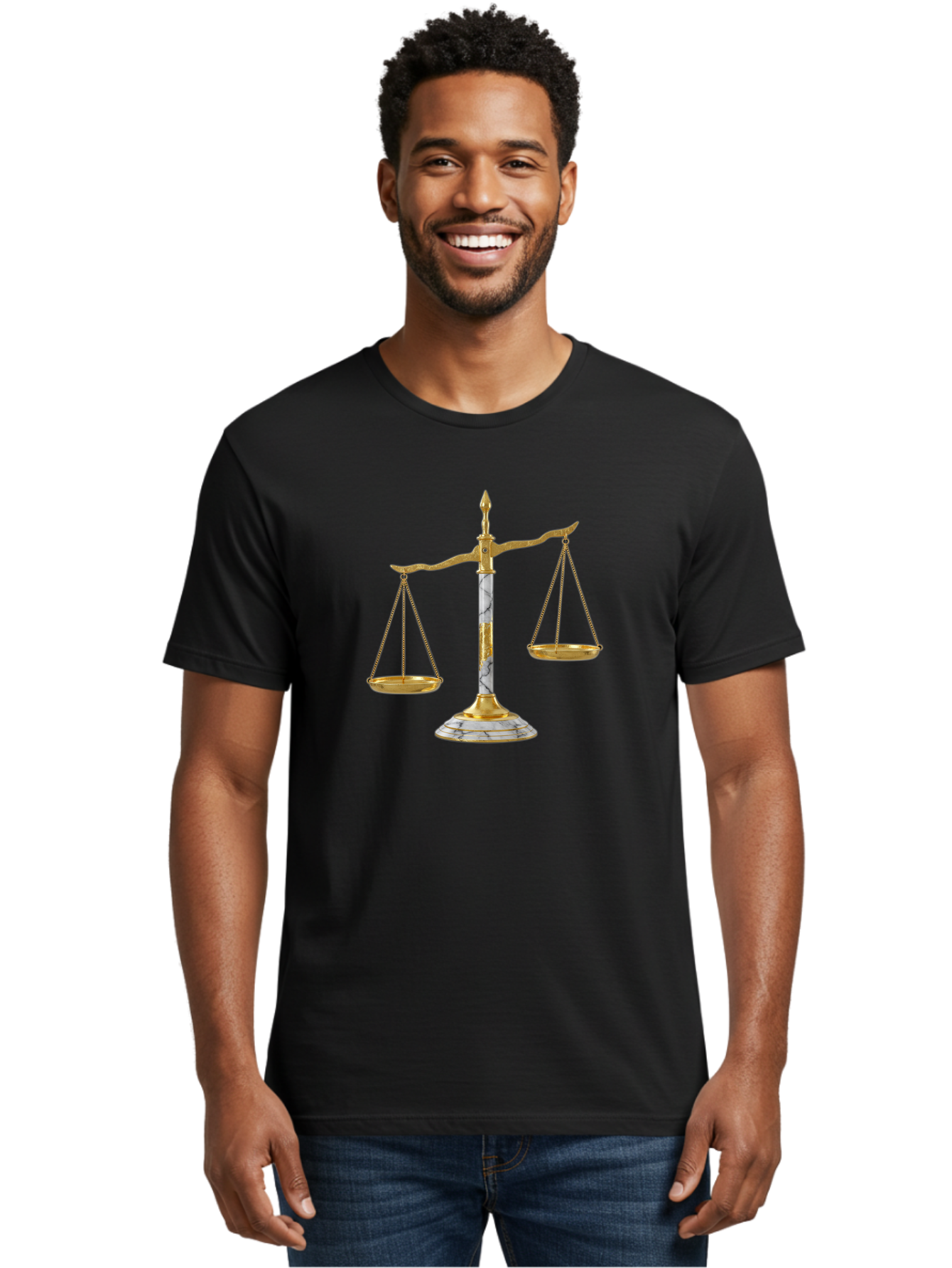 Scales-Of-Justice-2 Men'S Graphic Tee, 100% Cotton, Comfortable Casual Summer Wear, Machine Washable, Vintage Camera, Old Camera, Antique Camera, Black Camera, Classic Photography, Photography Equipment, Nostalgic Device, Film Camera, Bah071