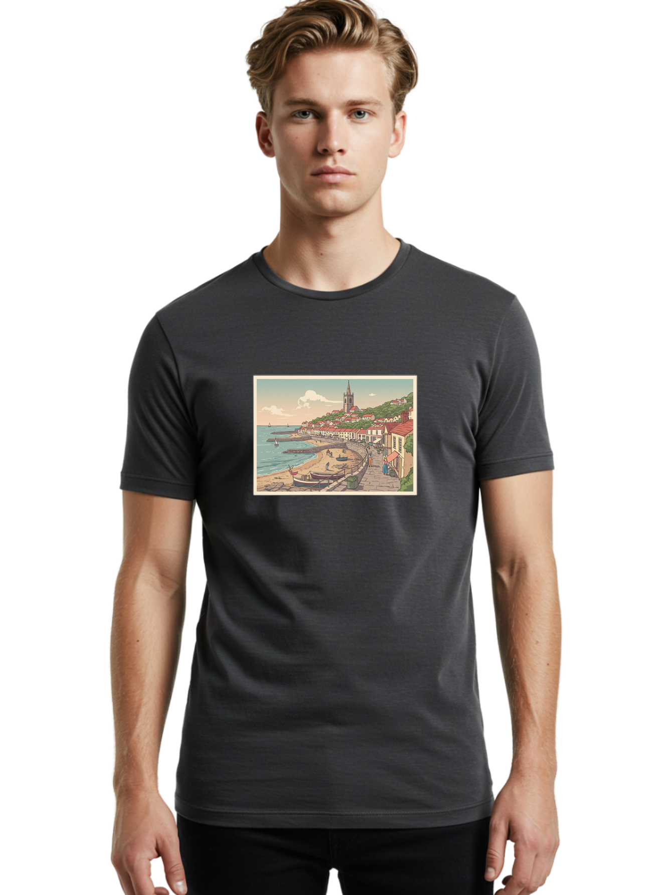 Seaside-Village Men'S Graphic Tee, 100% Cotton, Comfortable Casual Summer Wear, Machine Washable, Vintage Camera, Old Camera, Antique Camera, Black Camera, Classic Photography, Photography Equipment, Nostalgic Device, Film Camera, Camera Art Bah083