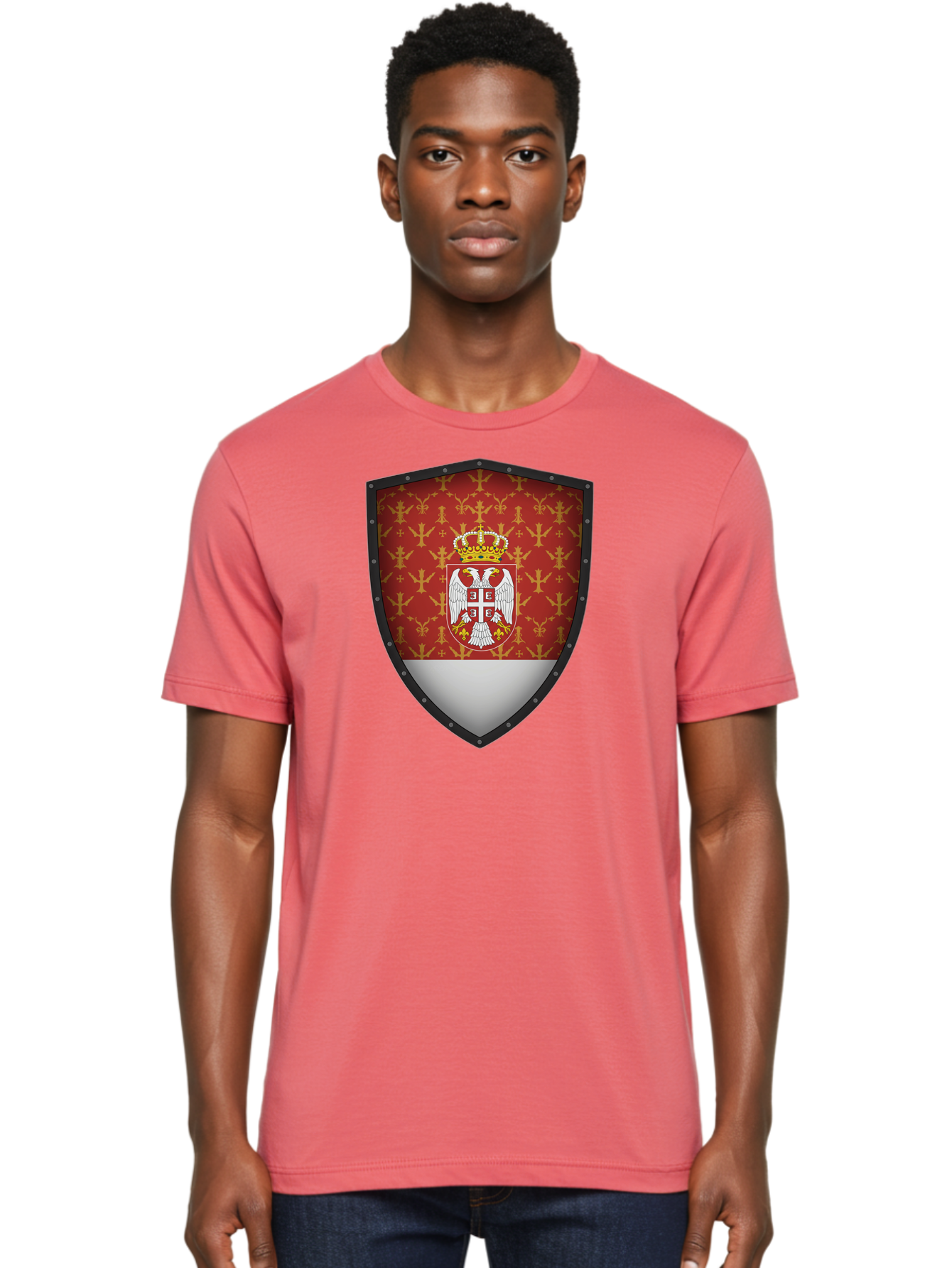 Serbian-Coat-Of-Arms-Shield Men'S Graphic Tee, 100% Cotton, Comfortable Casual Summer Wear, Machine Washable, Vintage Camera, Old Camera, Antique Camera, Black Camera, Classic Photography, Photography Equipment, Nostalgic Device, Film Camera, Bah086