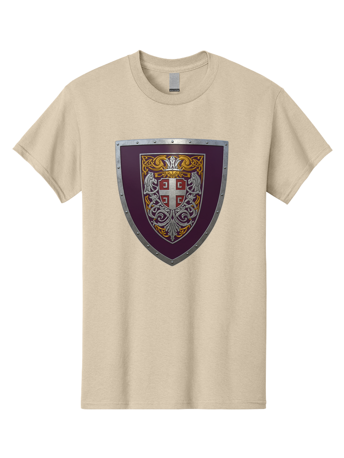 Shield-With-Cross Men'S Graphic Tee, 100% Cotton, Comfortable Casual Summer Wear, Machine Washable, Vintage Camera, Old Camera, Antique Camera, Black Camera, Classic Photography, Photography Equipment, Nostalgic Device, Film Camera, Camera Art Bah098