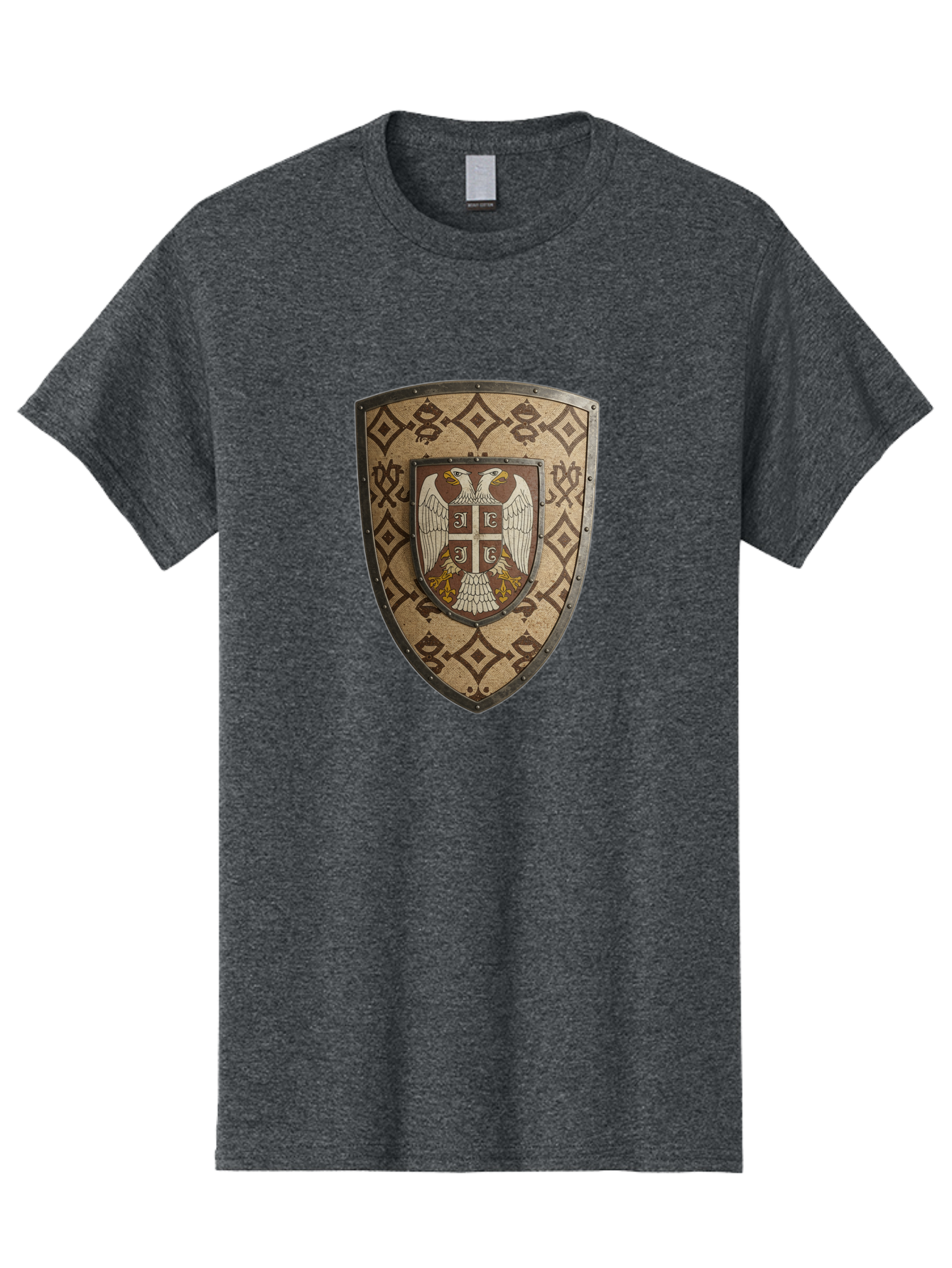 Shield-With-Double-Headed-Eagle Men'S Graphic Tee, 100% Cotton, Comfortable Casual Summer Wear, Machine Washable, Vintage Camera, Old Camera, Antique Camera, Black Camera, Classic Photography, Photography Equipment, Nostalgic Device, Bah099