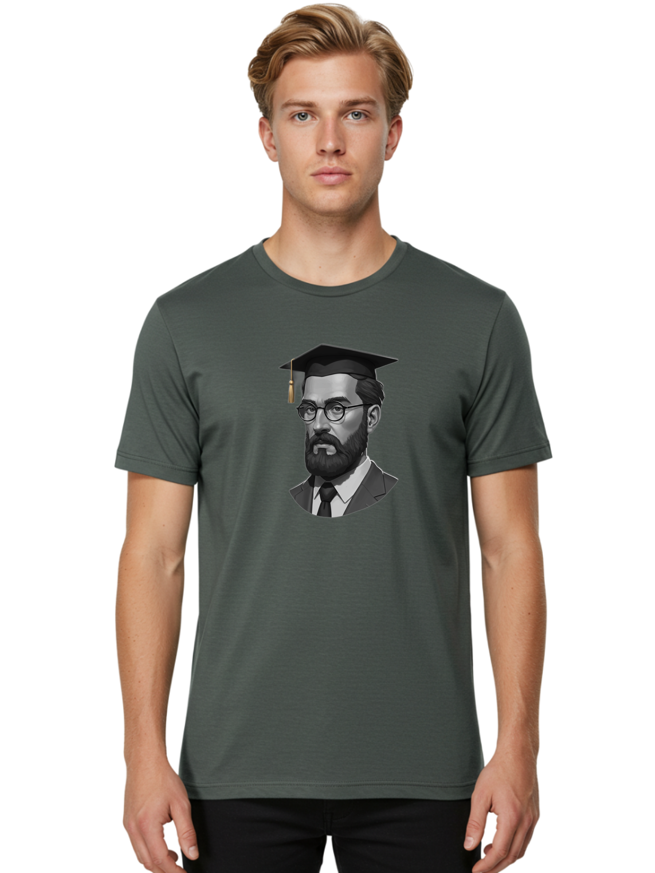 Sigmund-Freud-Graduate Men'S Graphic Tee, 100% Cotton, Comfortable Casual Summer Wear, Machine Washable, Vintage Camera, Old Camera, Antique Camera, Black Camera, Classic Photography, Photography Equipment, Nostalgic Device, Film Camera, Bah105