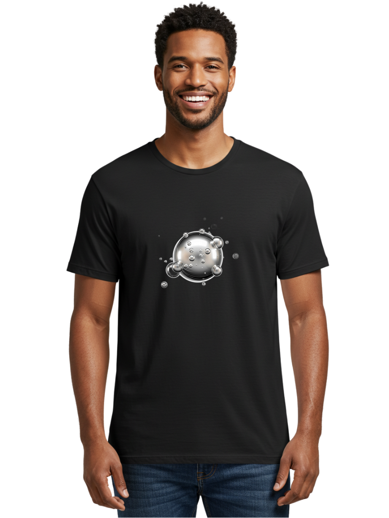 Silver-Bubbles Men'S Graphic Tee, 100% Cotton, Comfortable Casual Summer Wear, Machine Washable, Vintage Camera, Old Camera, Antique Camera, Black Camera, Classic Photography, Photography Equipment, Nostalgic Device, Film Camera, Camera Art Bah108