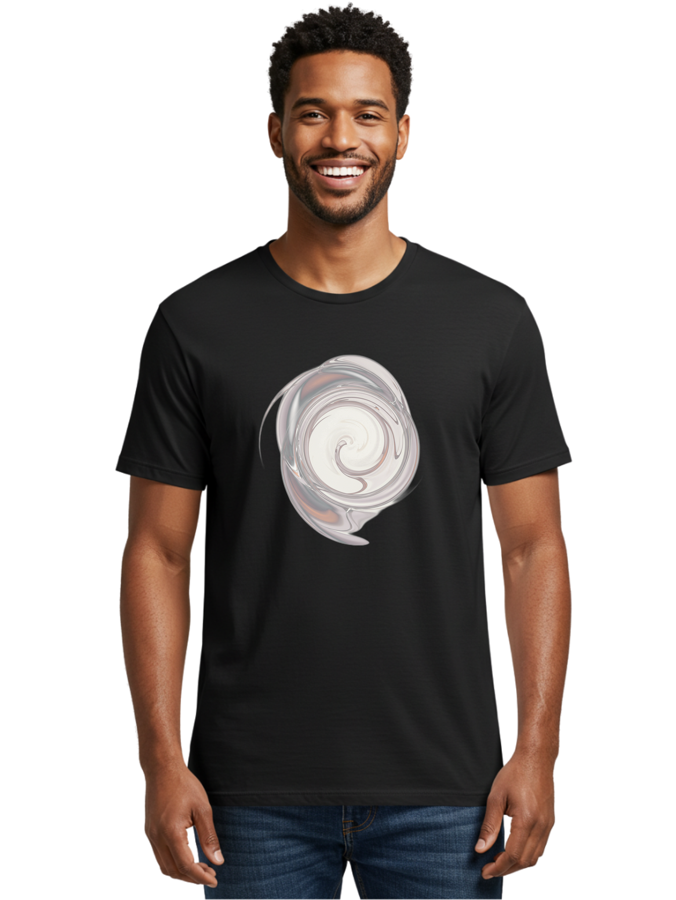 Silver-Swirl Men'S Graphic Tee, 100% Cotton, Comfortable Casual Summer Wear, Machine Washable, Vintage Camera, Old Camera, Antique Camera, Black Camera, Classic Photography, Photography Equipment, Nostalgic Device, Film Camera, Camera Art Bah119